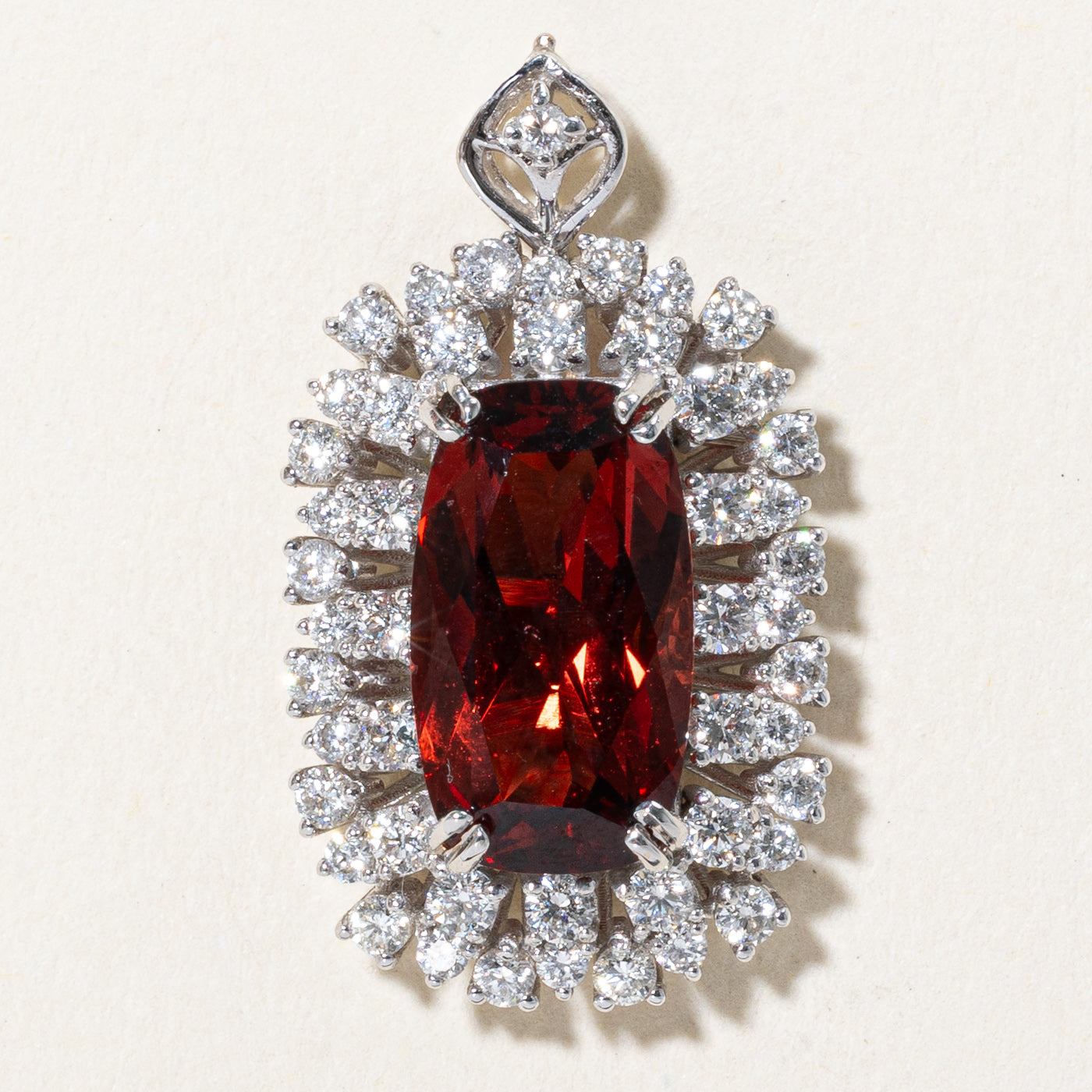 5.33ct Garnet & 1.43ctw Diamond Convertible Pendant Ring Set - Size 6.5 | Elegant Jewelry for Special Occasions & Gifts