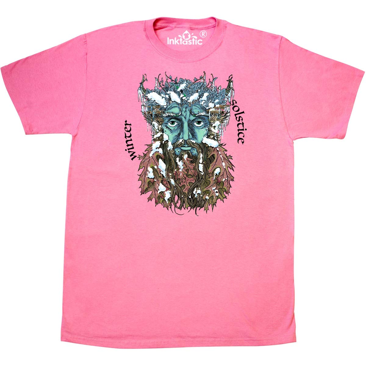 Inktastic Green Man Winter Solstice T-Shirt | Eco-Friendly Cotton Graphic Tee for Men & Women | Perfect for Yule Celebrations, Pagan Festivals & Nature Lovers