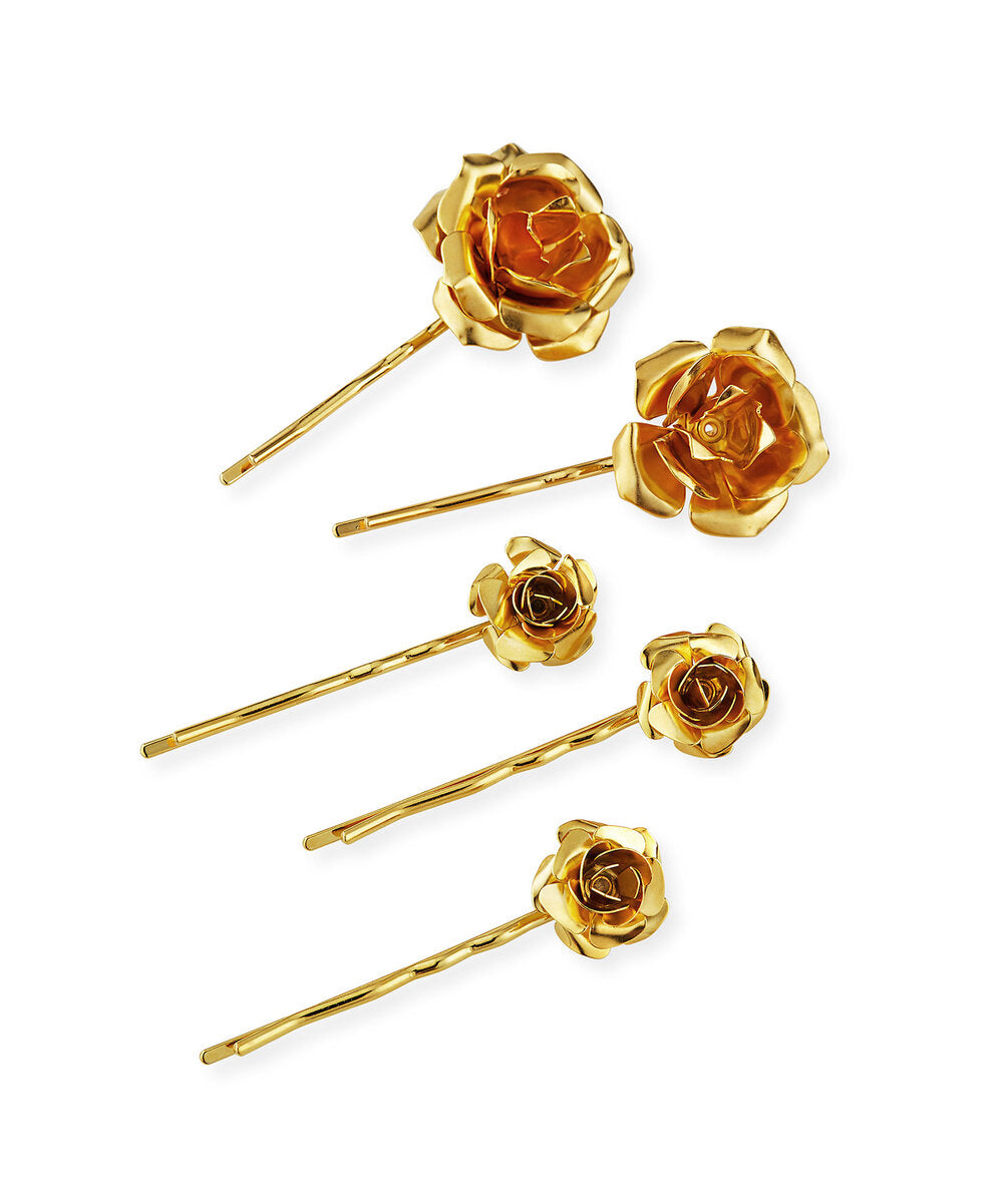 Field of Roses Bobby Pins Set - Floral Hair Clips for Women & Girls - Perfect for Weddings, Parties & Everyday Styling