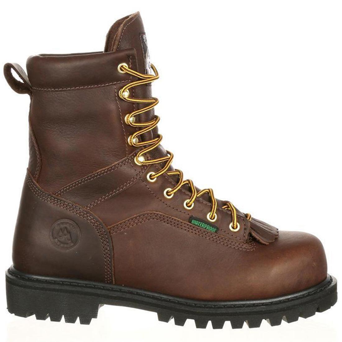 Waterproof Lace-Up Work Boots for Men & Women - Slip Resistant Steel Toe Safety Shoes for Construction, Hiking & Outdoor Work