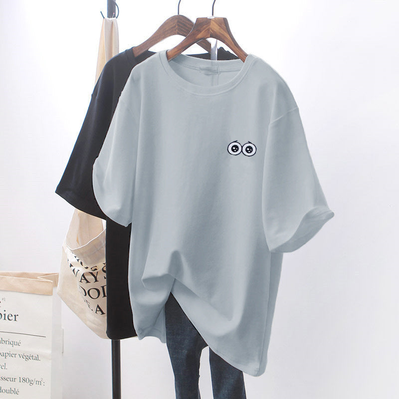 Chic White Loose Short Sleeve T-Shirt for Women - Trendy Casual Top for Summer, Streetwear & Everyday Outfits