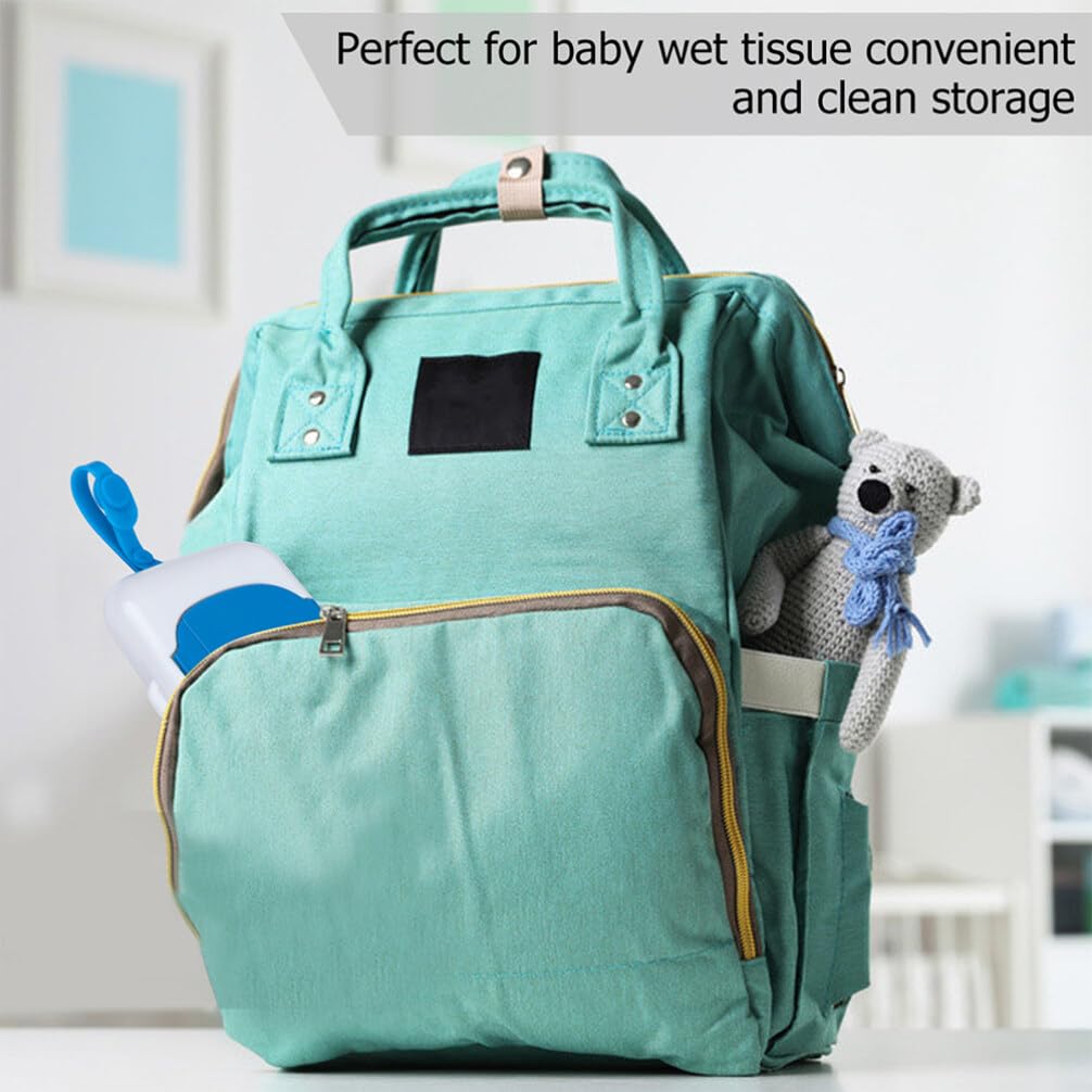 Portable 2-Pack Toilet Paper Holder & Wet Wipes Dispenser - Compact Tissue Box Organizer for Bathroom, Kitchen, Travel & Camping (Blue)