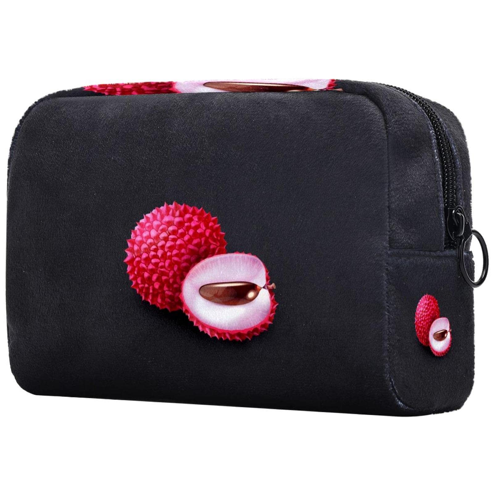 Stylish Dark Grey Lychee Print Cosmetic Bag for Women - Spacious Travel Toiletry Organizer | Perfect for Makeup Storage, Gym Essentials & Weekend Getaways