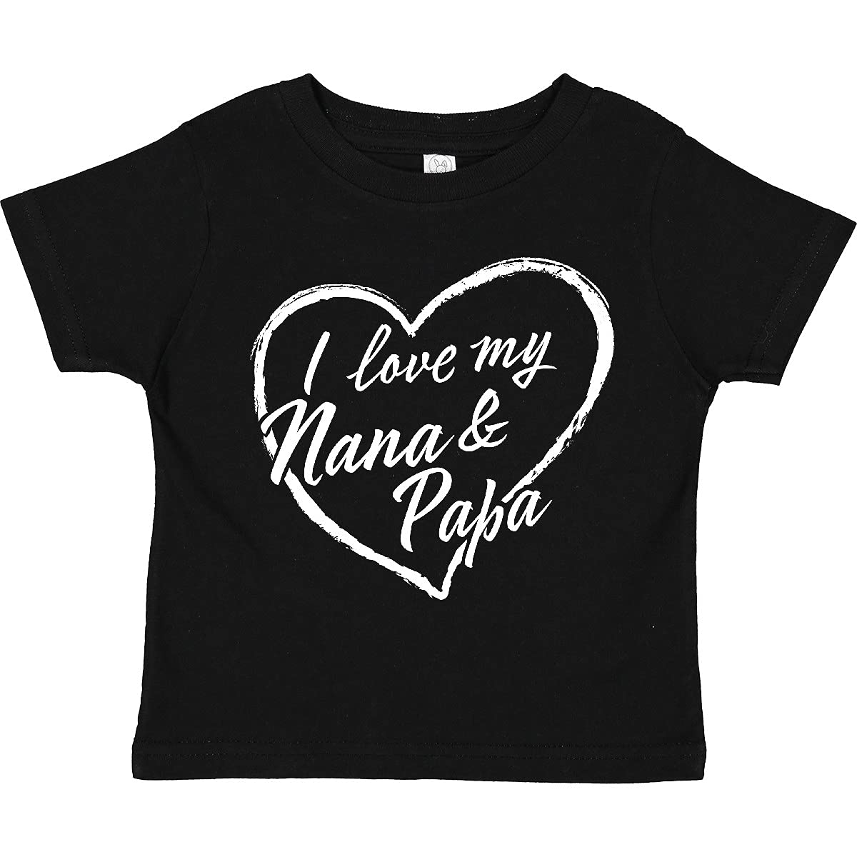Inktastic I Love My Nana and Papa White Chalk Heart Toddler T-Shirt - Cute Grandparent Gift for Toddlers & Kids