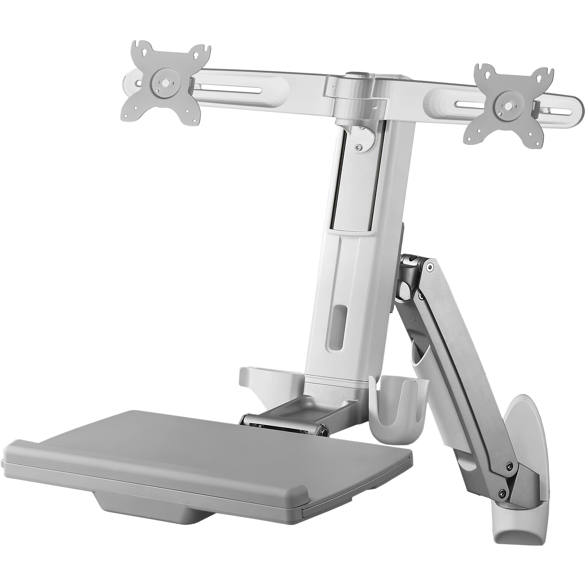 Amer Networks AMR2AWS Adjustable Wall Mount for Monitor, Keyboard & Mouse - Space-Saving Dual Monitor Setup for Home & Office Workstations