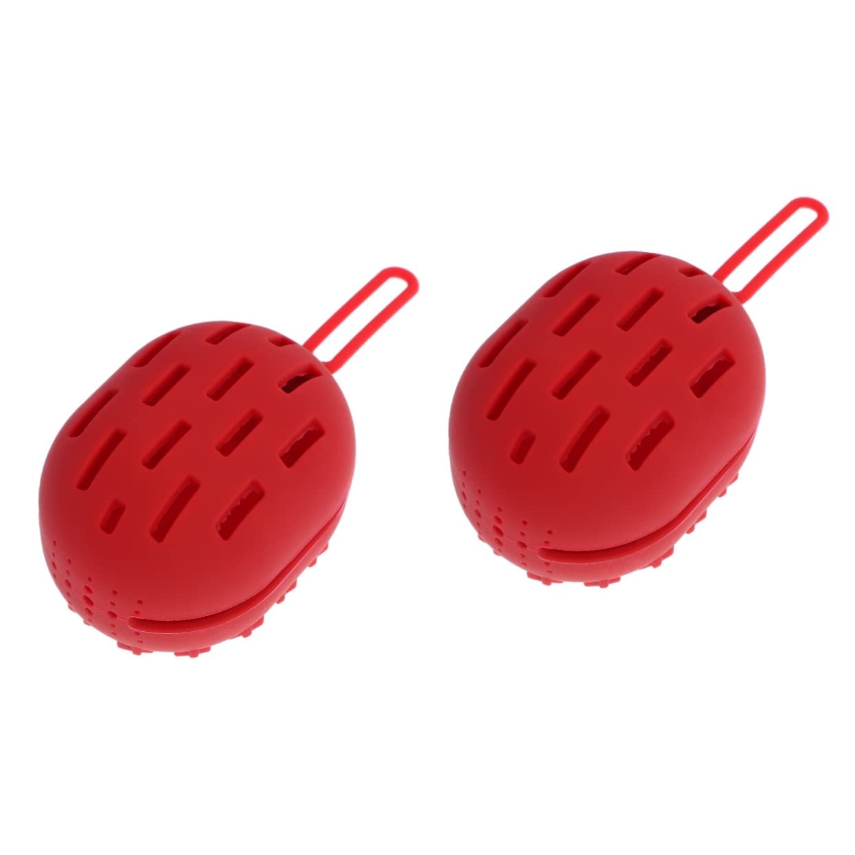 Lurrose 2-Pack Silicone Makeup Sponge Holder & Travel Toiletry Storage Box - Waterproof Beauty Egg Container for Cosmetic Blenders, Brushes, and Accessories - Perfect for Travel, Gym, and Home Organization (Red)