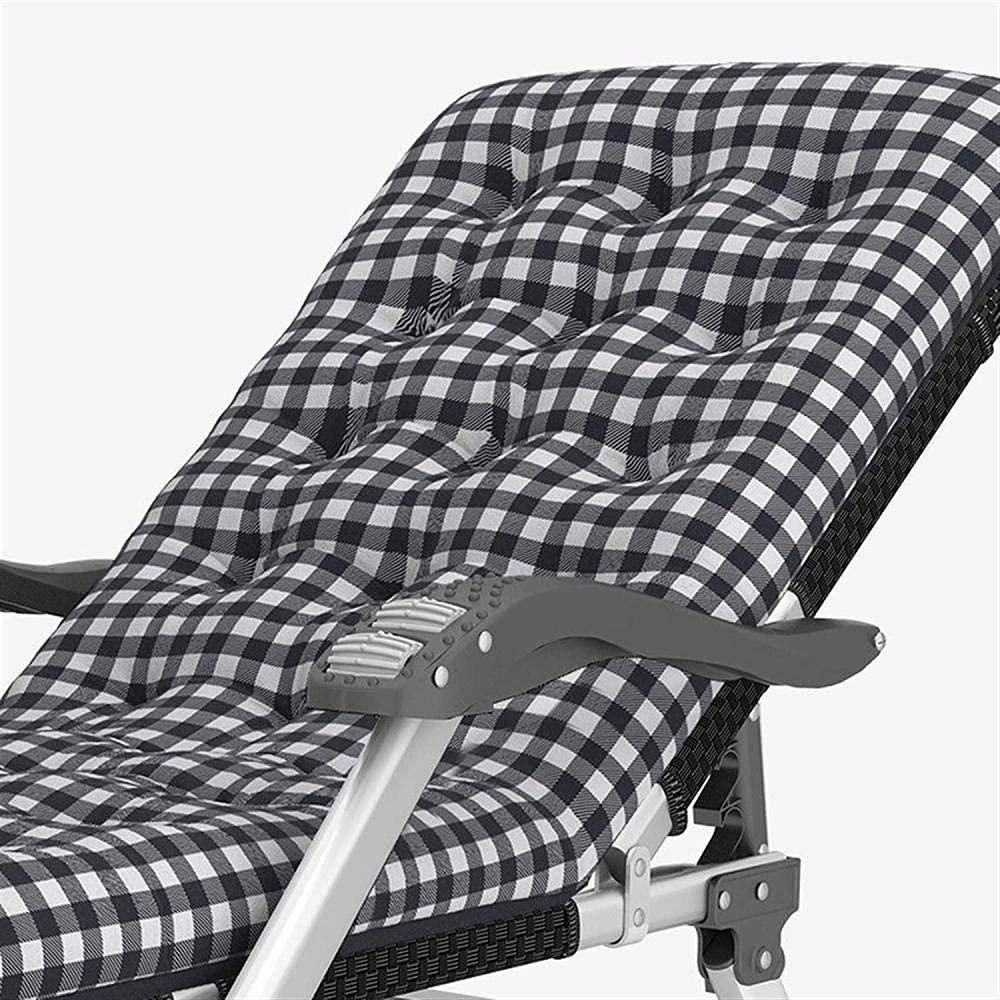 White & Black Adjustable Folding Outdoor Lounge Chair with Cushion - Garden Recliner, Sun Lounger for Poolside, Beach, Patio, Camping & Backyard Relaxation | Weather-Resistant Comfort for Outdoor Living