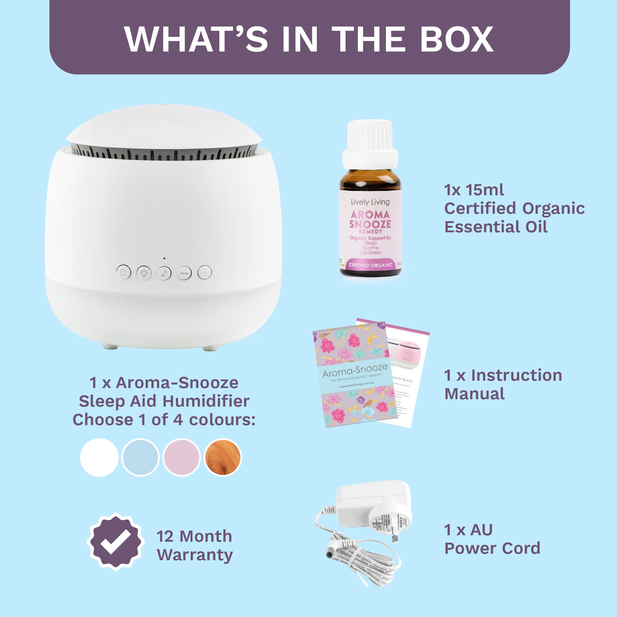 Aroma Snooze 7-in-1 Essential Oil Diffuser & Sleep Aid - Natural Relaxation for Bedroom, Yoga, Meditation & Stress Relief