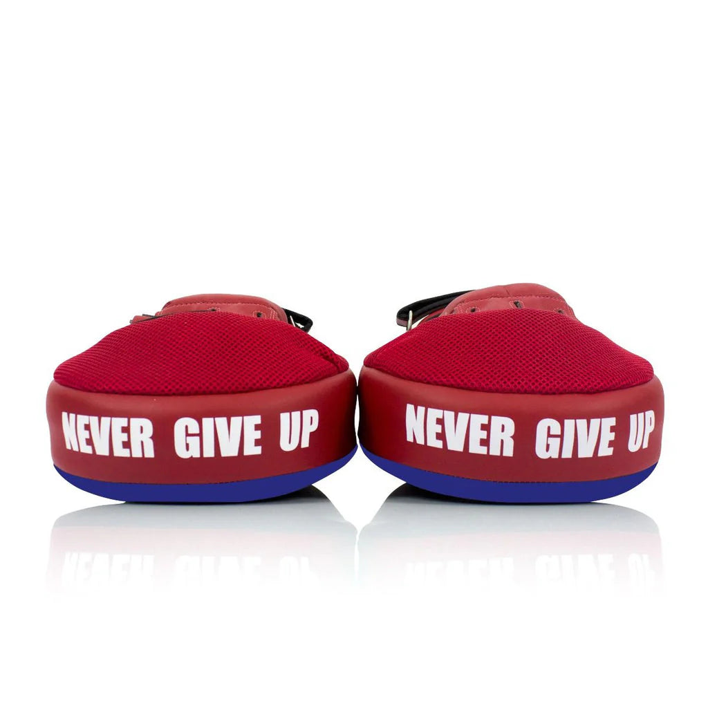FAIRTEX FOCUS FMV12 Boxing Training Mitts - Red/Blue Angular Design for MMA, Kickboxing & Muay Thai - Perfect for Sparring & Pad Work