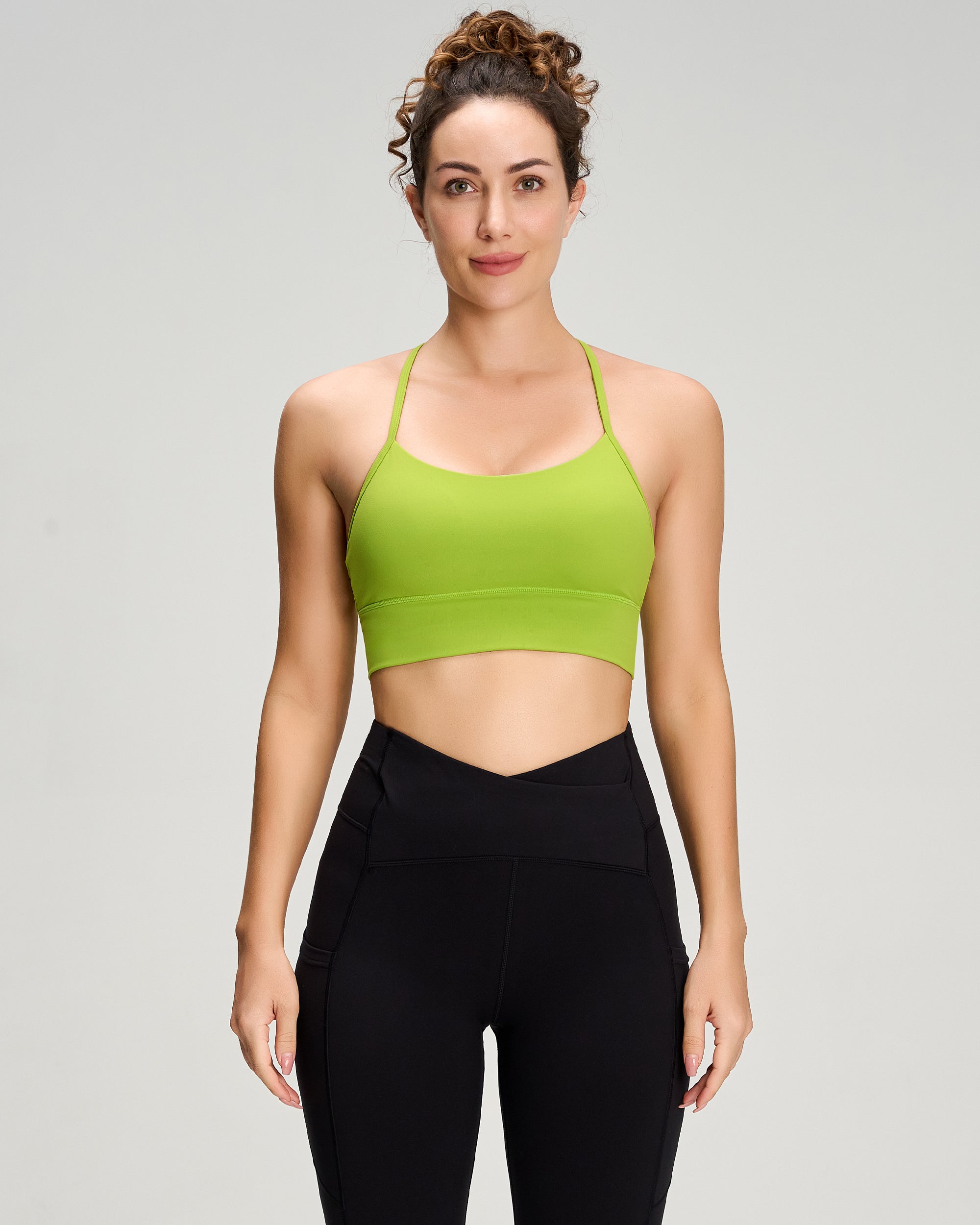 Flow Y Padded Sports Bra - High Support Workout Bra for Women - Perfect for Yoga, Running & Gym Training