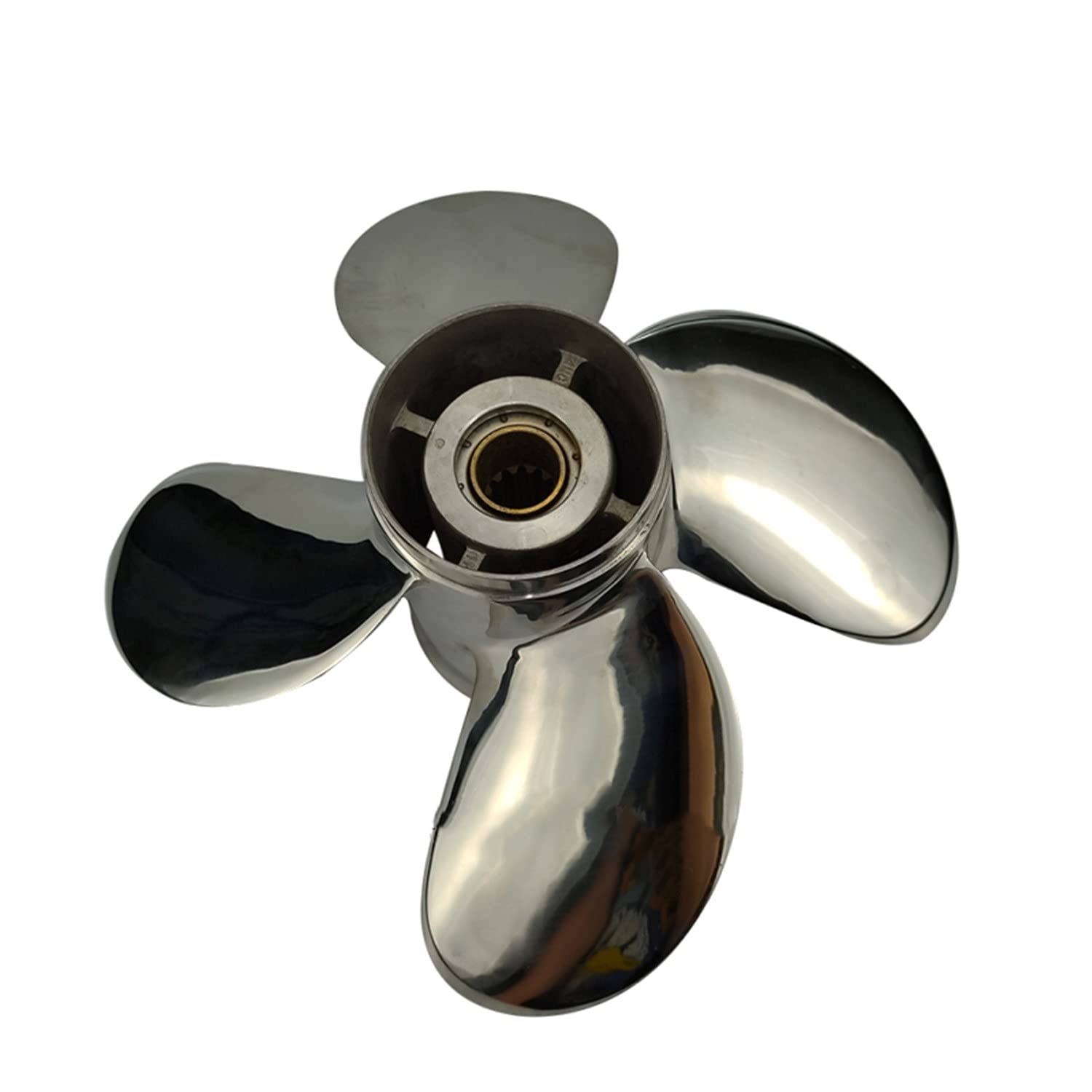 CAPTAIN Propeller 11.6x12 - Stainless Steel 4-Blade Boat Propeller for Mercury Outboard Engines 25-75HP (13 Tooth Spline) - Perfect for Fishing, Boating & Water Sports