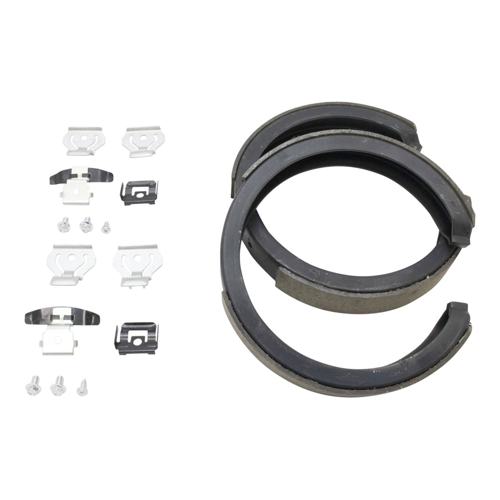Ceramic Coated Rear Brake Pads & Rotors for GM Vehicles - High-Performance Parking Shoe & Backing Plate Kit with Compatible Brake Fluids | Perfect for Daily Commuting, Highway Driving & Heavy-Duty Towing