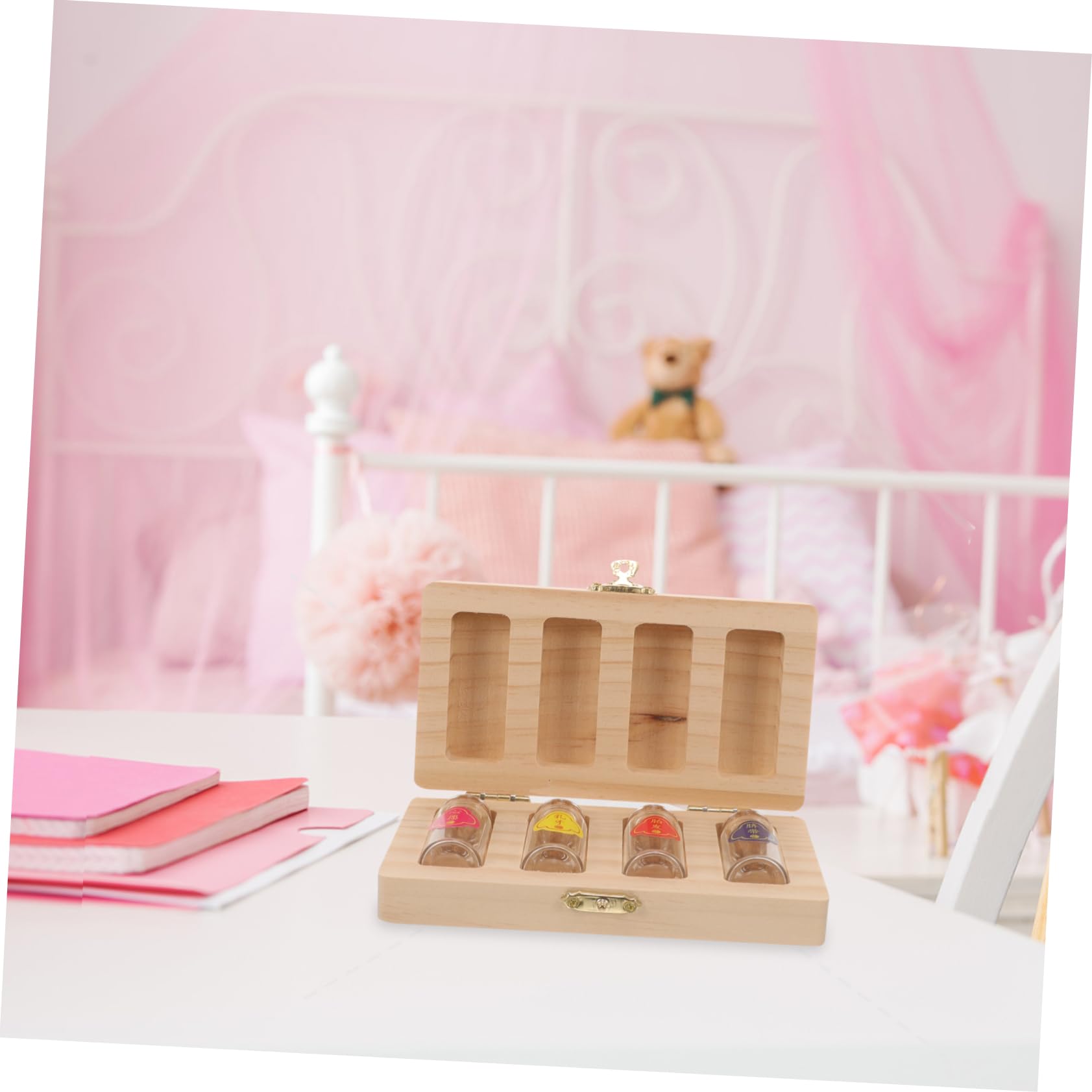 HAPINARY Wooden Tooth Box Set - Teeth Container & Storage Holder for Baby Teeth, Dentist Visit, Travel - Natural Wood Tooth Saver Case for Kids & Adults