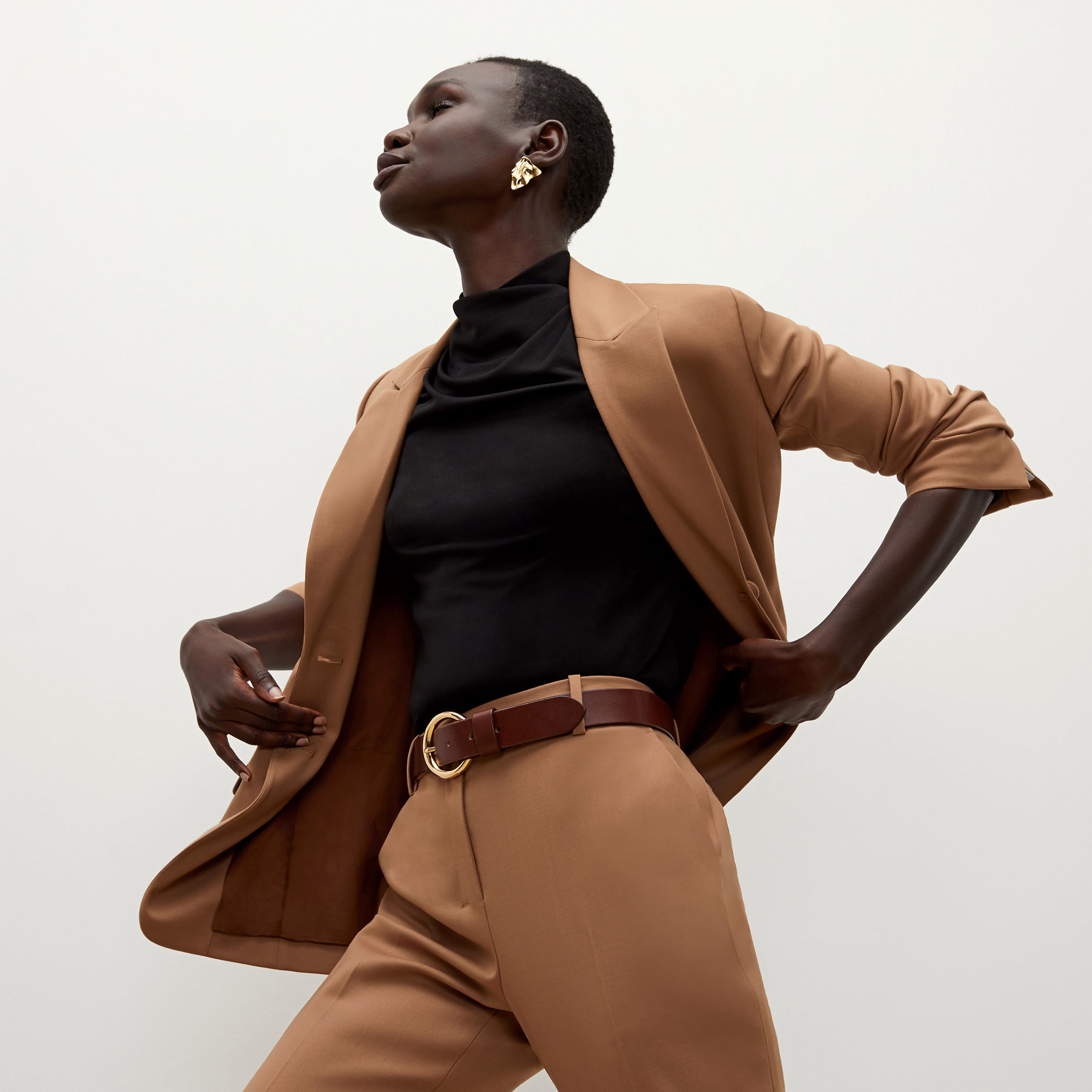 Mejia Washable Wool Twill Pants in Camel Color - Comfortable & Durable Trousers for Office, Travel & Casual Wear
