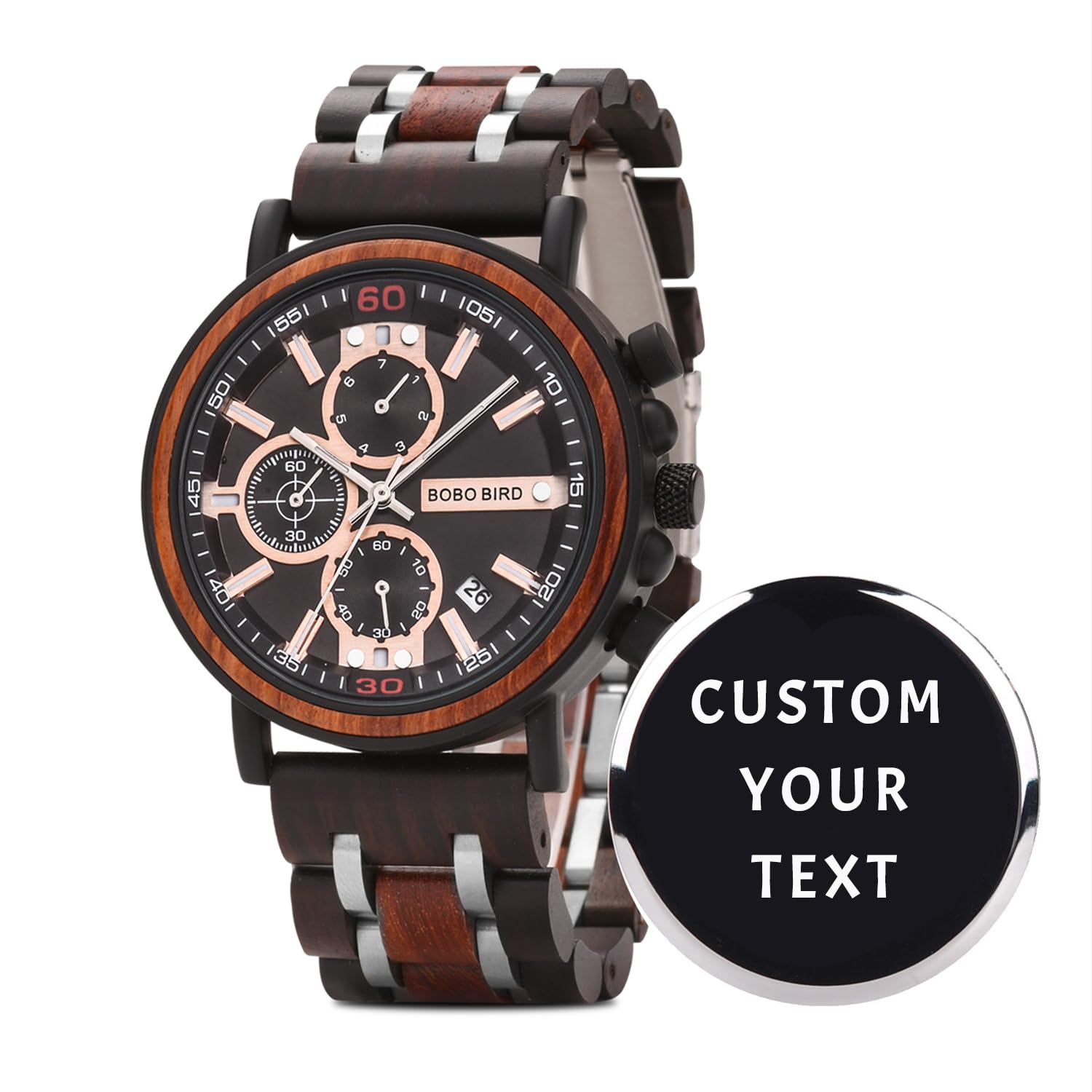 Personalized Engraved Wooden Watch for Men - Custom Name Wood Watch Gift for Husband, Boyfriend - Birthday, Anniversary Present - Perfect for Casual Wear, Office & Special Occasions