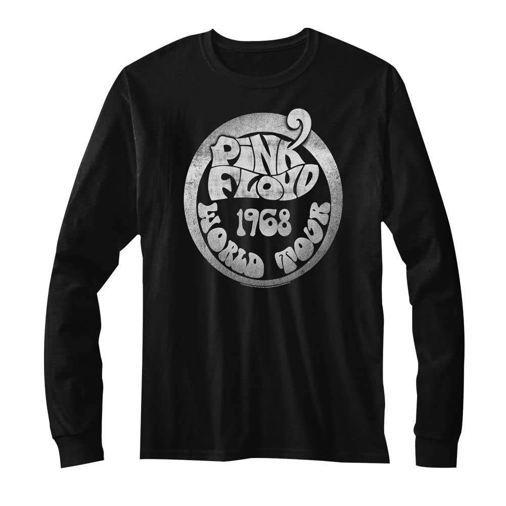 Pink Floyd 1968 World Tour Black Long Sleeve T-Shirt for Adults | Vintage Band Tee | Perfect for Concerts & Casual Wear
