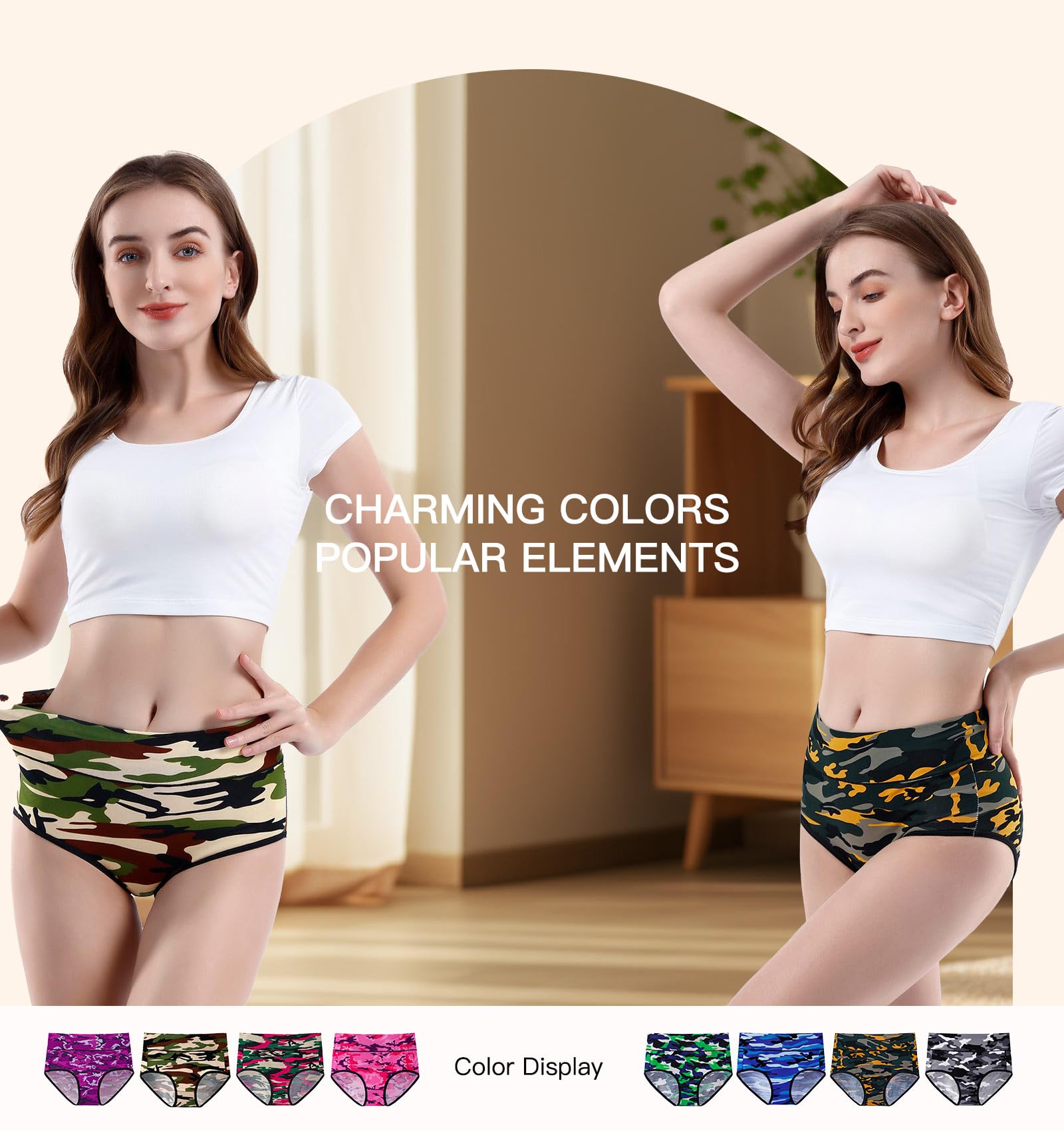 Youlehe Women's High Waist Cotton Underwear - Soft Breathable Full Coverage Panties for Everyday Comfort | Perfect for Workout, Sleep & Daily Wear