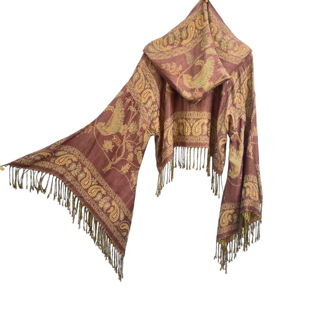 Butterfly Bell Pashmina Shawl - Egyptian Pink Soft Wrap Scarf for Women, Elegant Evening Wear & Boho Fashion Accessory