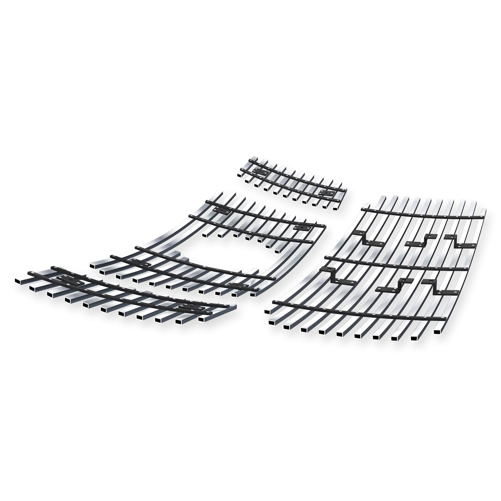 APS Compatible with Nissan Titan 2008-2015 Chrome Billet Front Grill Grille Insert Combo - Upper & Lower Bumper Replacement - N67814A - Perfect for Off-Roading & Truck Customization