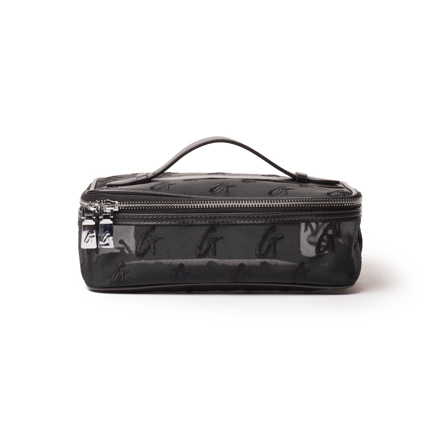 Medium Mesh Monogram Toiletry Bag - Black | Waterproof Travel Cosmetic Organizer for Women & Men | Perfect for Gym, Vacation, Camping & Business Trips