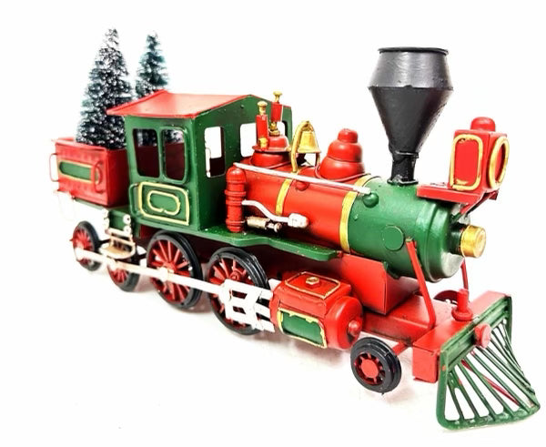 Vintage Christmas Train Decor - 26cm Antique Holiday Train Ornament for Tree, Mantel & Festive Home Decor | Bristlebrush Designs