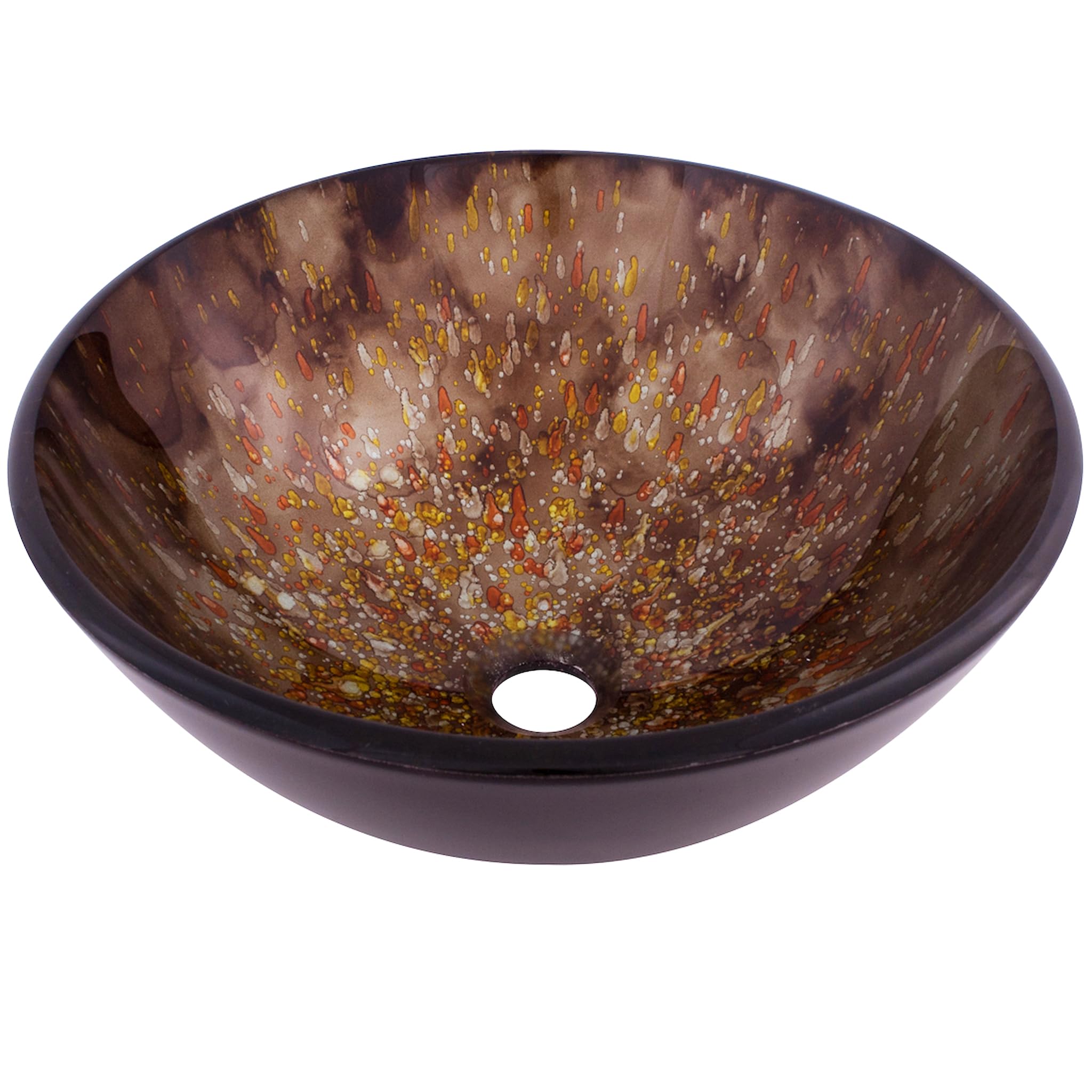 Novatto DISTORTO Modern Glass Vessel Bathroom Sink - Elegant Above Counter Basin for Powder Room, Guest Bath, and Master Bathroom Vanity