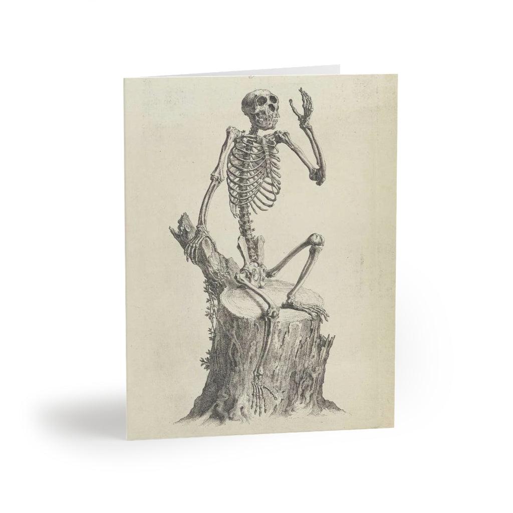 Thoughtful Skeleton Greeting Card Pack - 10 Unique Halloween Cards with Envelopes - Perfect for Spooky Parties, Trick-or-Treat Favors & Gothic Home Decor