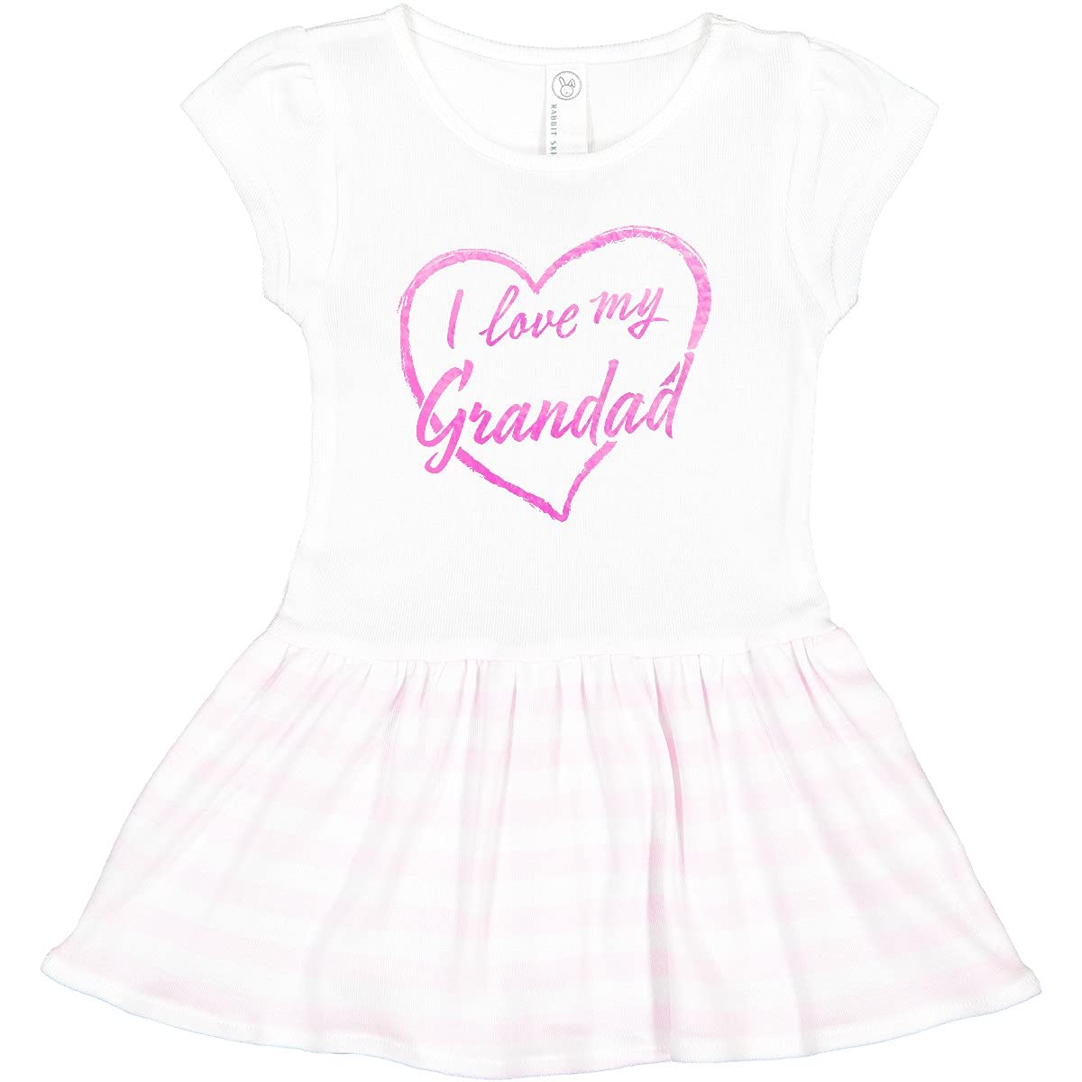 Inktastic I Love My Grandad Pink Chalk Heart Toddler Dress - Cute Grandparents Day Outfit for Baby Girls, Toddler & Kids - Perfect for Family Photos, Birthday Parties & Special Occasions