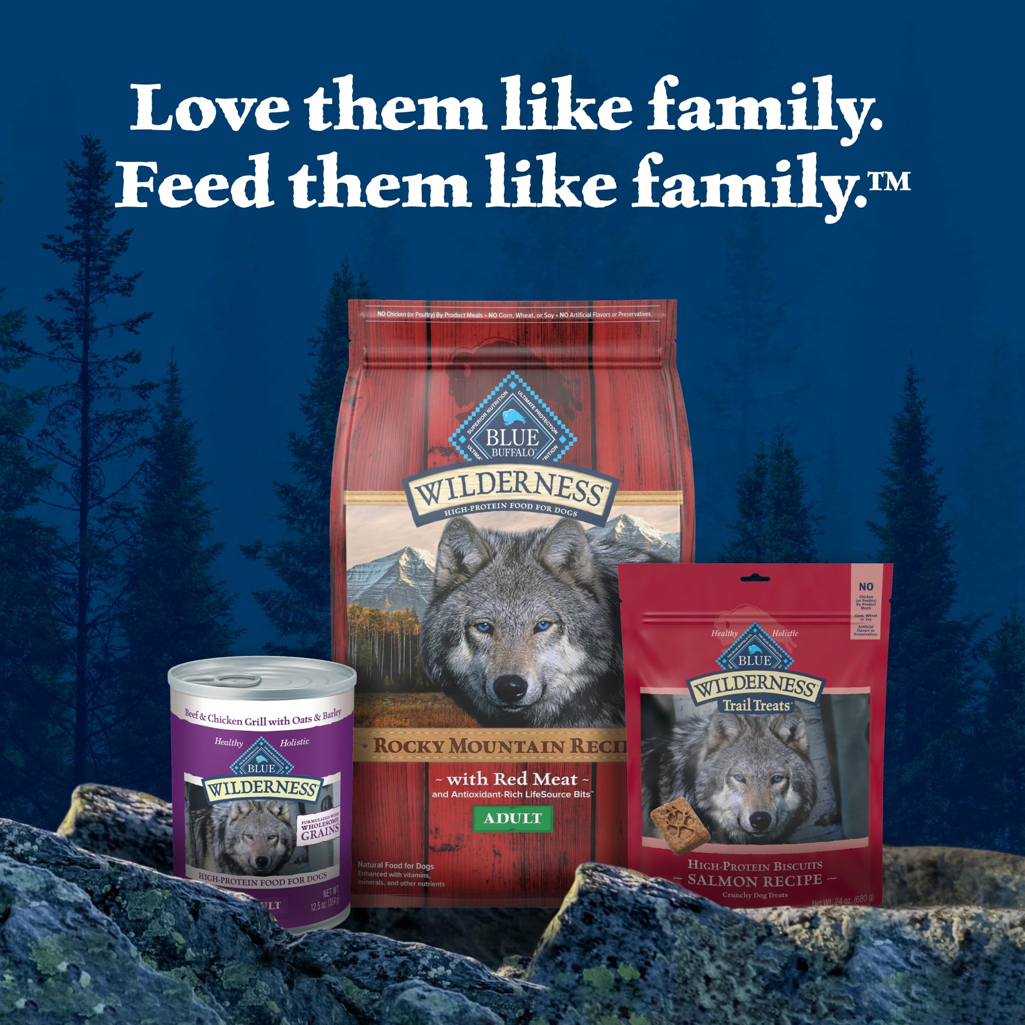 Blue Buffalo Wilderness Trail Treats Crunchy Grain-Free Dog Biscuits - High Protein Natural Salmon Recipe Dog Treats (24oz Bag) - Perfect for Training, Rewards & Outdoor Adventures