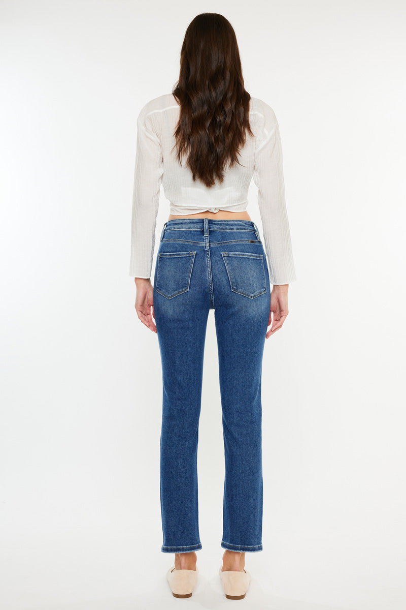 Adaline Essentials High Rise Slim Straight Leg Jeans for Women - Comfortable Stretch Denim Pants for Casual Wear, Office & Everyday Outfits