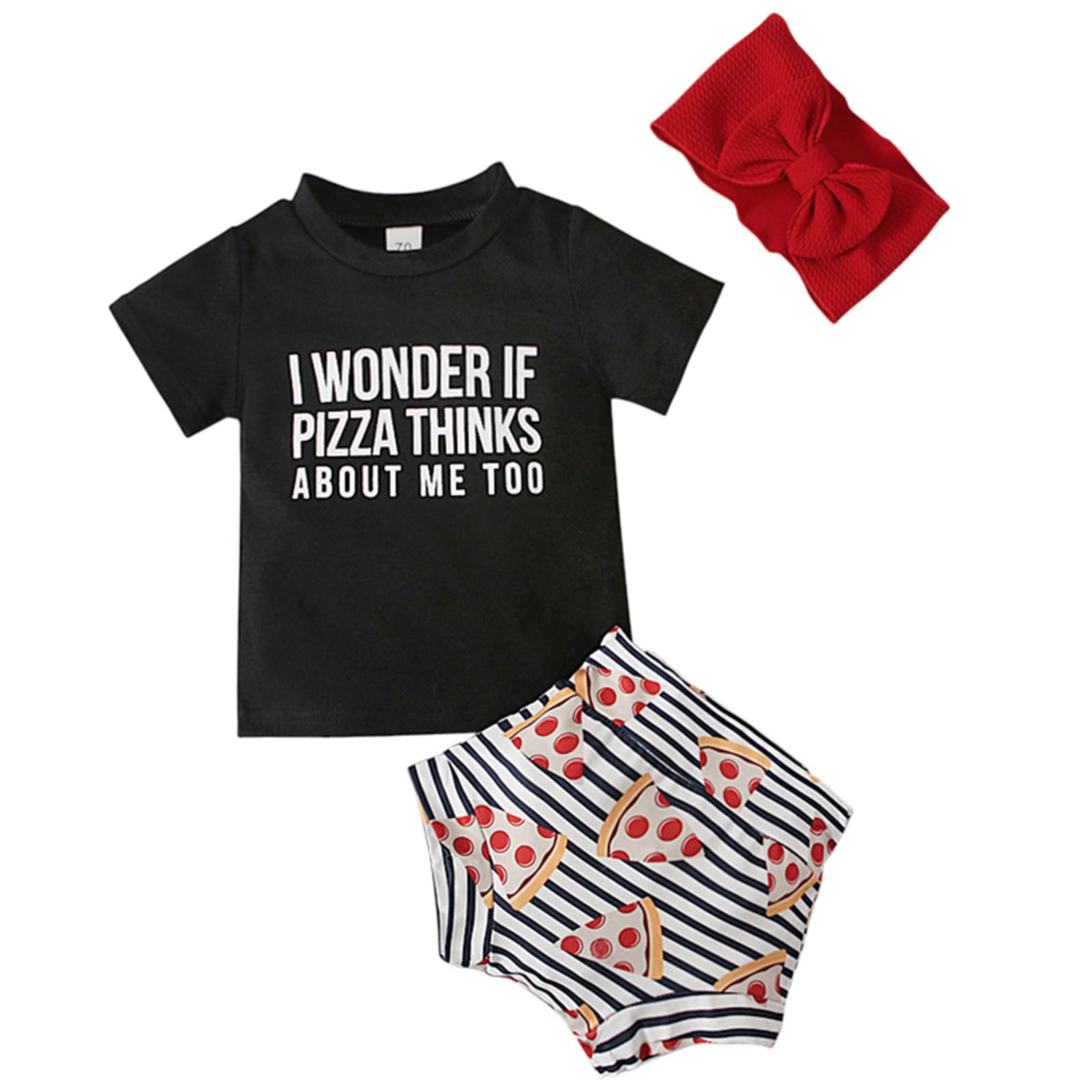 24M Toddler Girls Summer Outfit Set - Soft Bows Print Tops & Shorts/Trousers | Casual Clothes for Baby Girls | Perfect for Playdates, Beach Trips & Family Outings