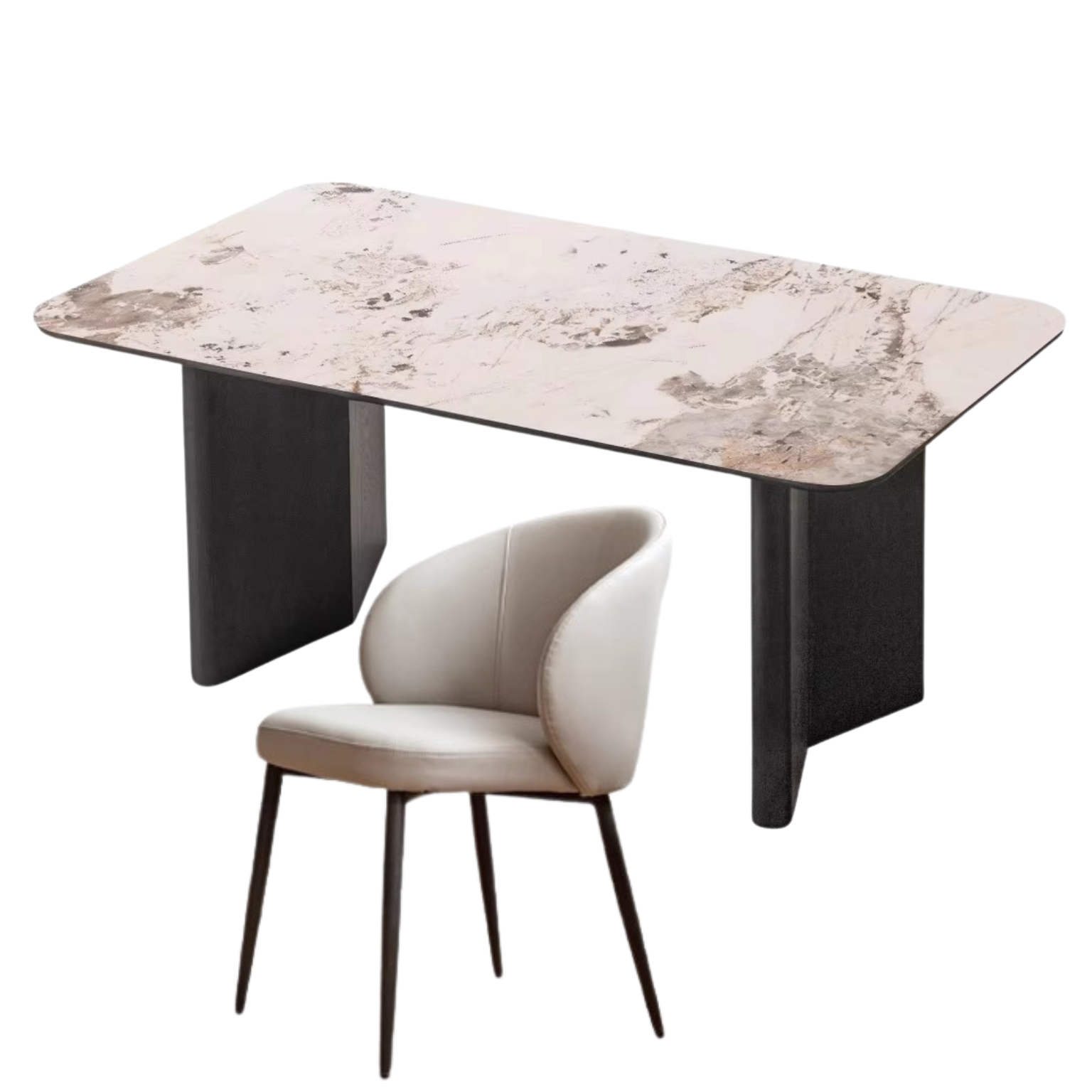 Solid Oak Wood Italian Dining Table - Rustic Farmhouse Style for Kitchen, Dining Room & Entertaining