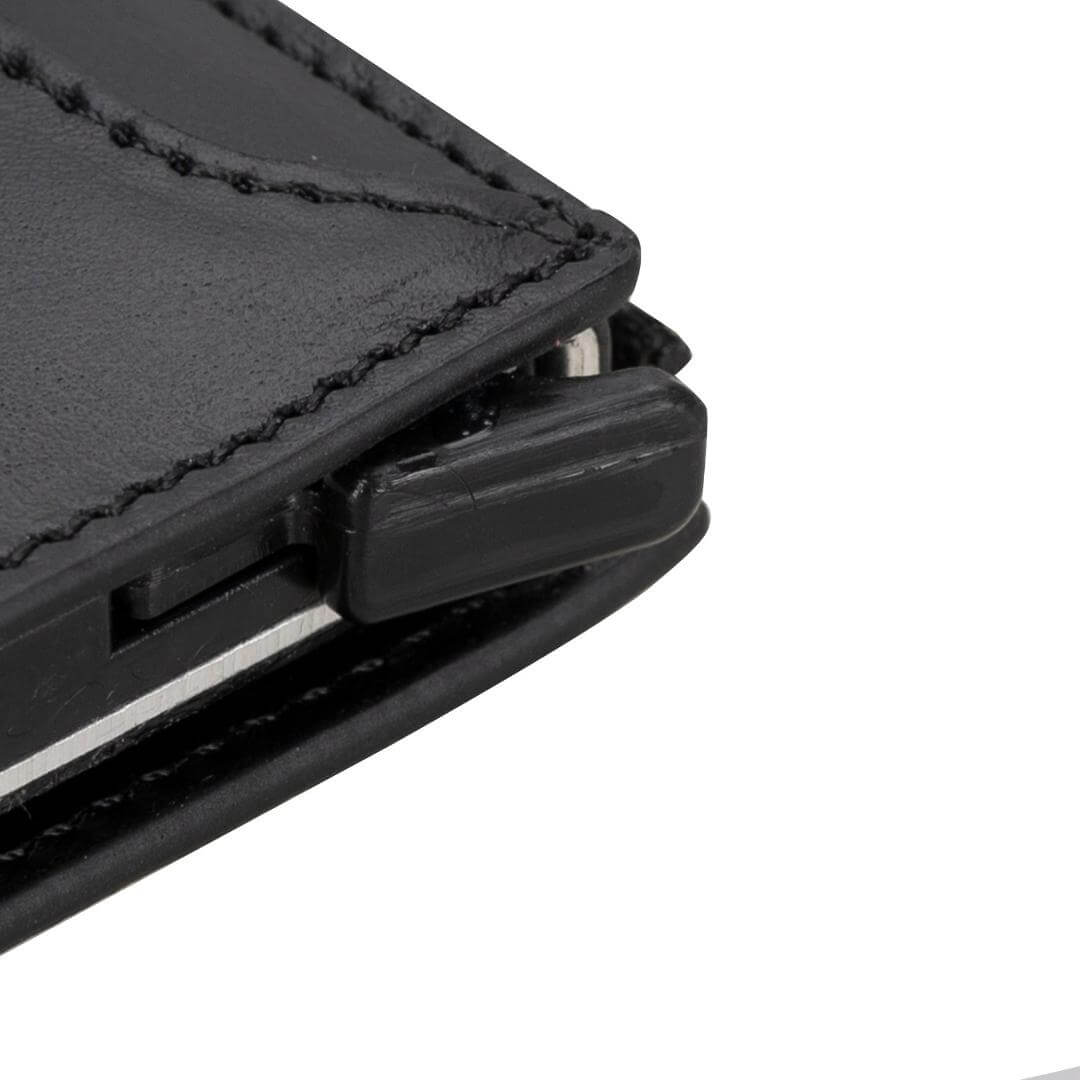 Genuine Cowhide Leather Pop Up Card Holder Wallet - Slim RFID Blocking Minimalist Wallet for Men & Women - Perfect for Travel, Business, and Everyday Use