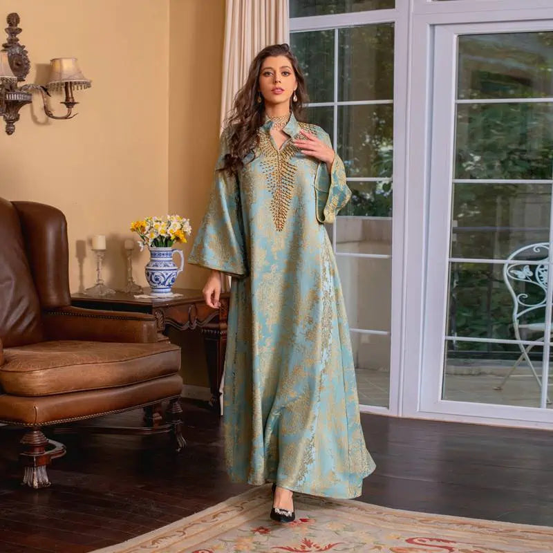 Elegant Eid Kaftan Dress for Women - Embroidered Beaded Doris Caftan | Perfect for Eid Celebrations, Weddings & Special Occasions