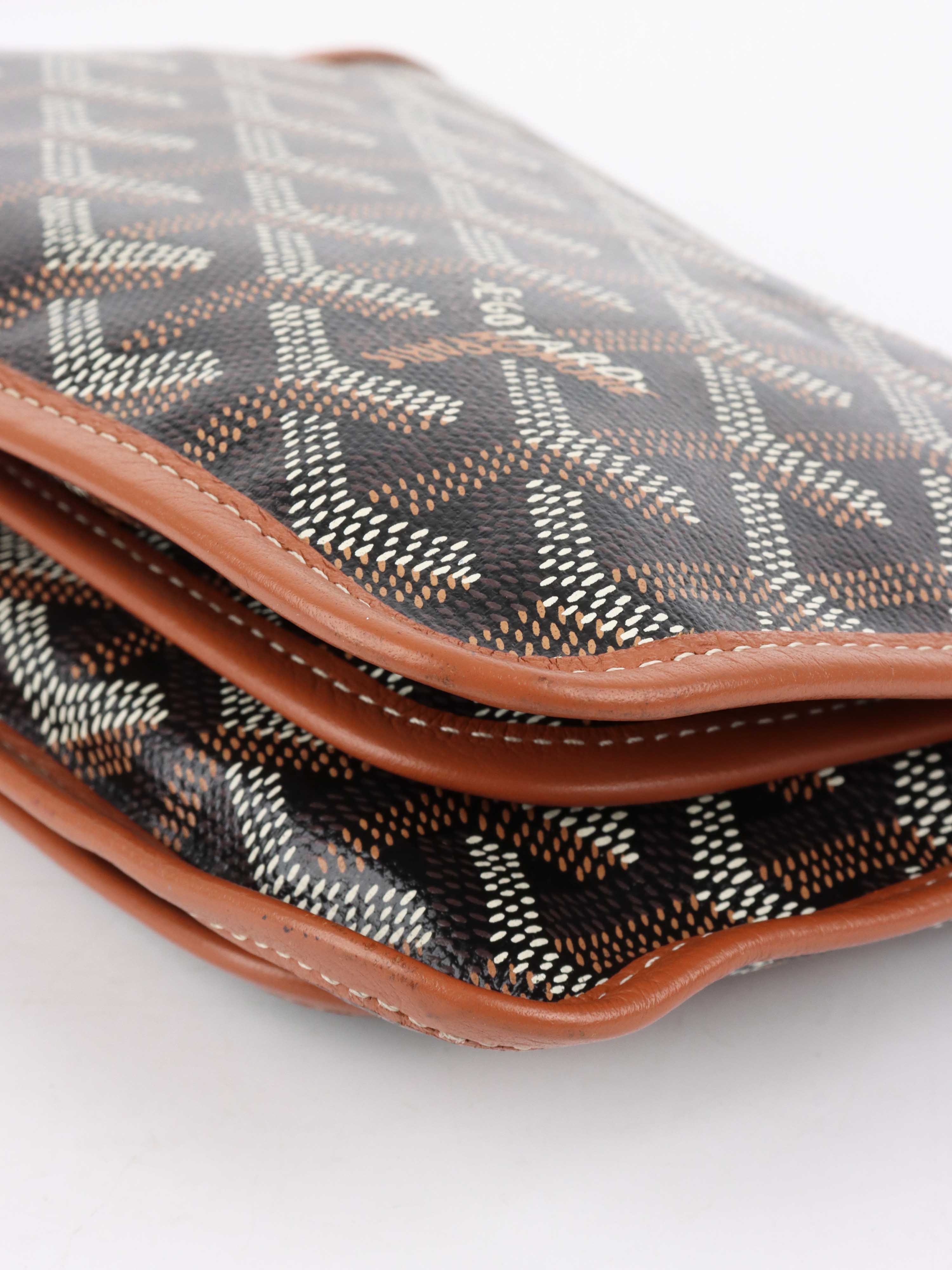Goyard Black & Tan Plumet Pocket Wallet for Men | Luxury Leather Card Holder | Slim Bifold Wallet for Everyday Use & Travel