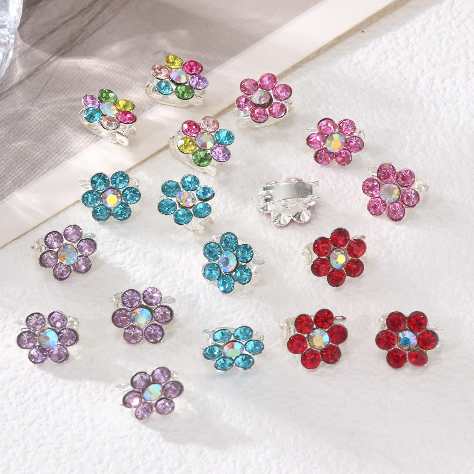 20Pcs Small Claw Hair Clips for Women - Rhinestone Flower Hair Barrettes for Thin/Medium/Thick Hair | Wedding, Bridal & Everyday Hair Accessories | Perfect for Parties, Dates & Special Occasions