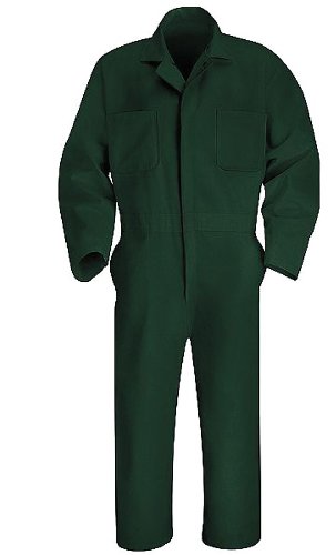 Men's Green Coverall Work Jumpsuit - Chest 46In - Durable Workwear for Construction, Farming & Automotive Repair