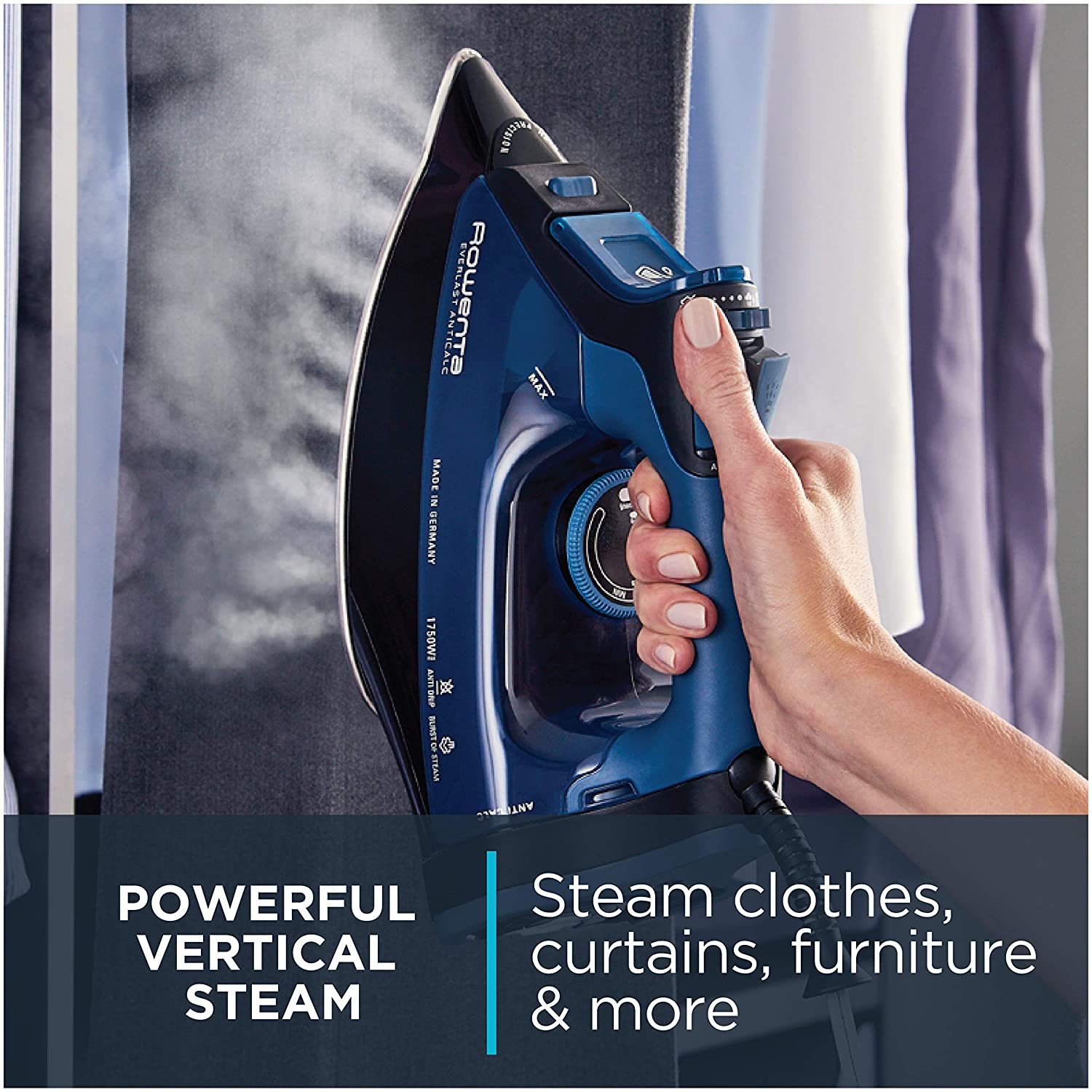 ROWENTA Everlast Iron DW7180 - Professional Steam Iron with Full Warranty | Perfect for Home & Office Use, Travel, and Garment Care