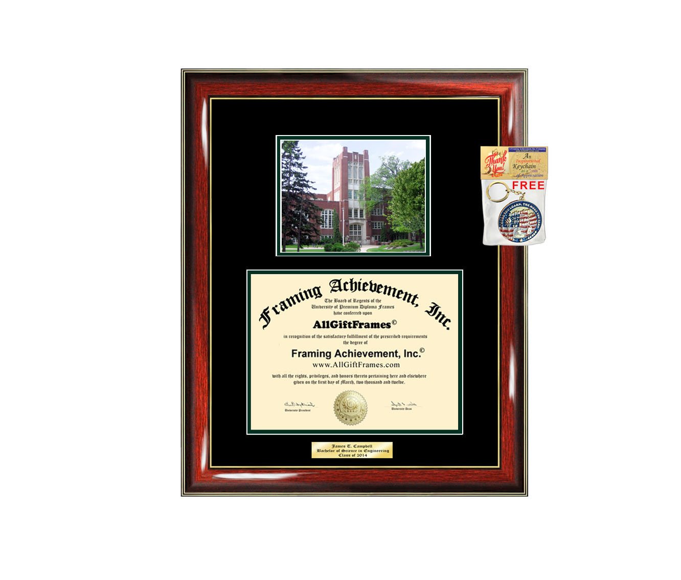 University of North Dakota UND Graduation Diploma Frame - Custom Engraved Picture Frame for Bachelor, Masters, MBA, PhD & Doctorate Degrees | Perfect Graduation Gift Idea for Students | Display Your Academic Achievement in Office or Home Decor