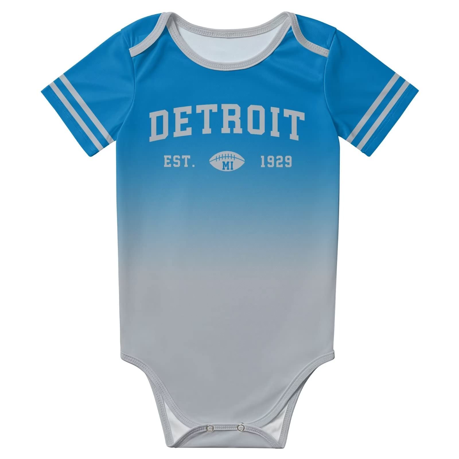 Custom Newborn Baby Football Short Sleeve Bodysuit - Personalized Name & Number Gradient City Design - Perfect for Game Day, Photo Shoots & Everyday Wear