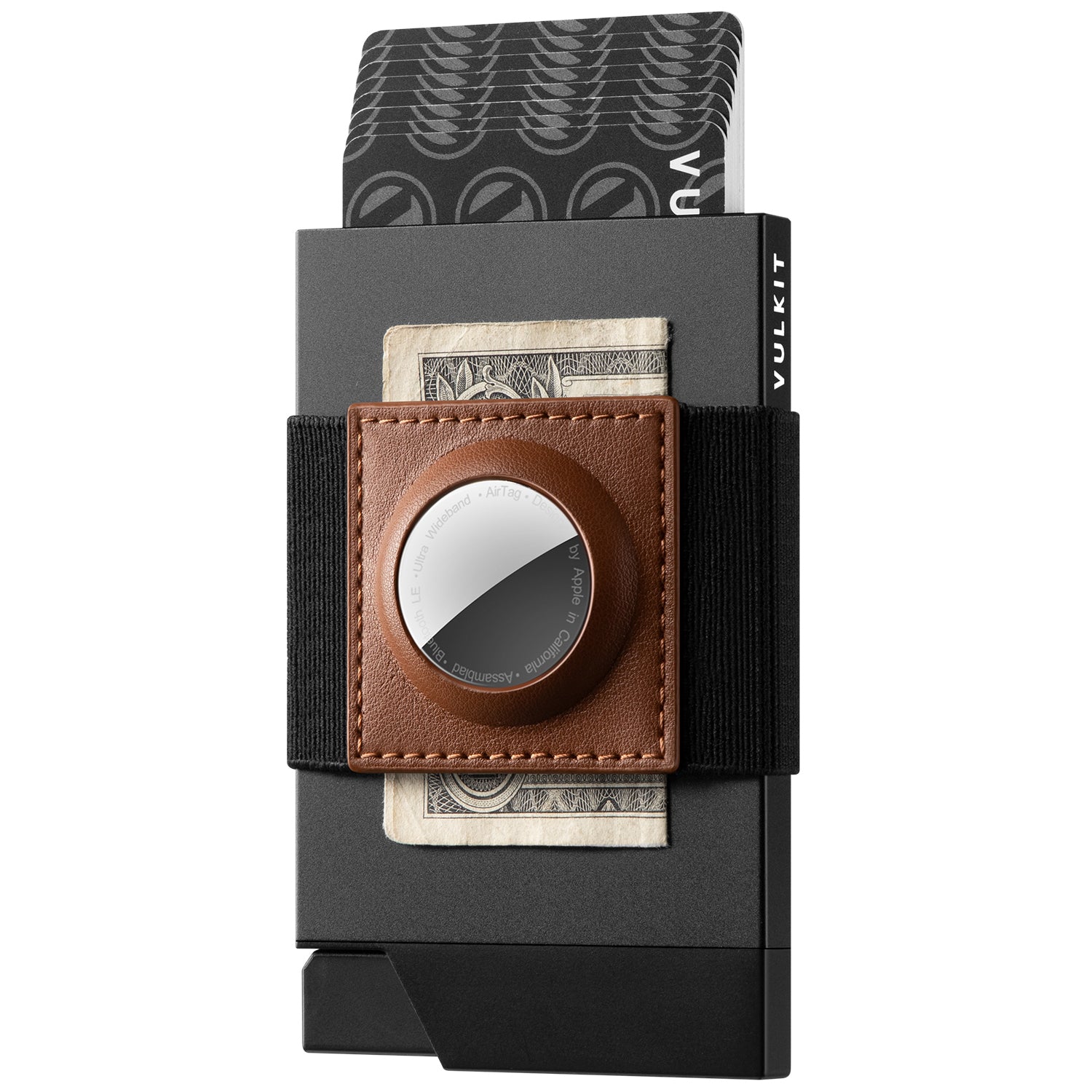 VC408 RFID Blocking Men's Wallet with AirTag Holder & Money Band - Slim Card Holder for Cash & Credit Cards - Perfect for Travel, Business & Everyday Use