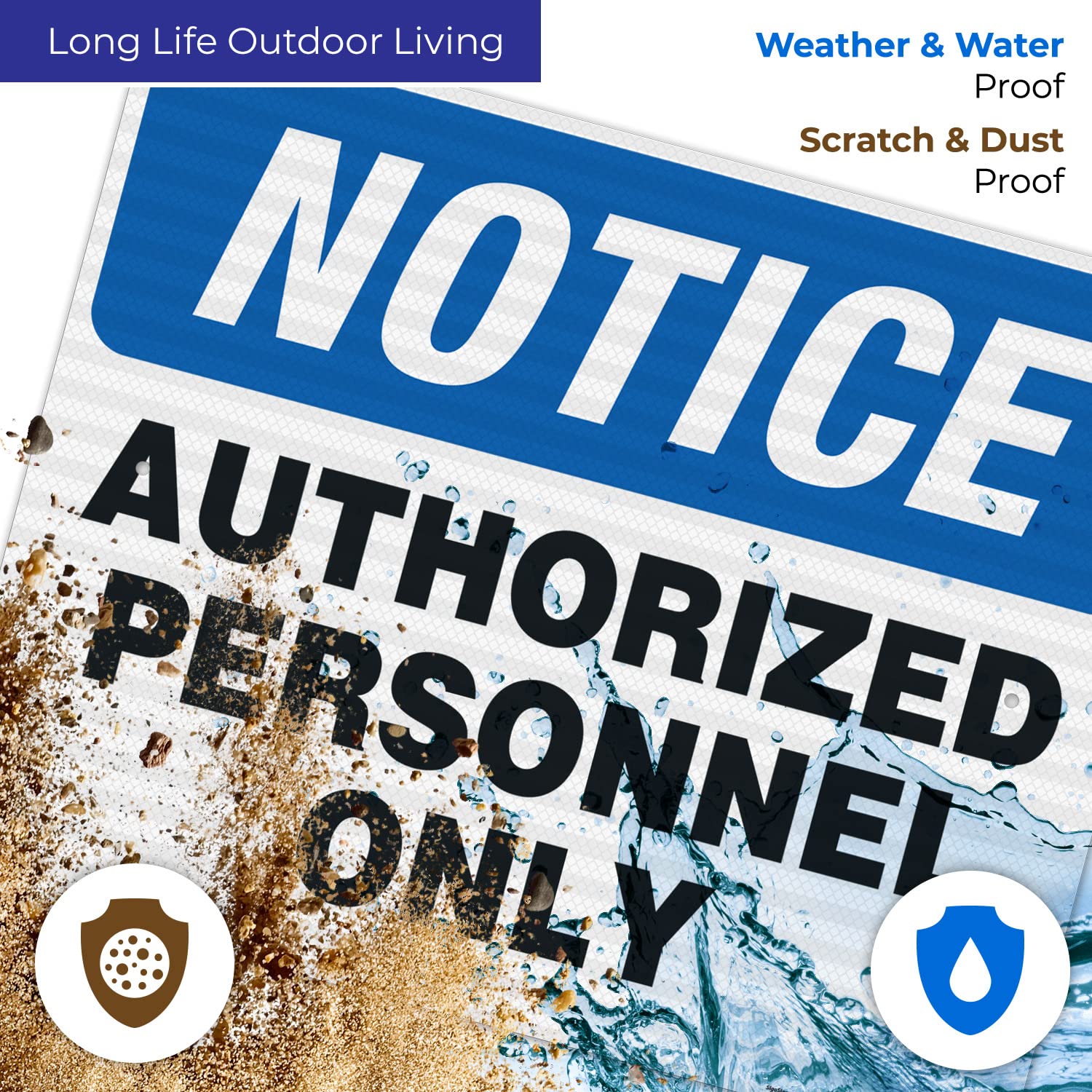 Authorized Personnel Only Sign - 24x30 Inches, 3M EGP Reflective .080 Aluminum, Fade Resistant - Indoor/Outdoor Safety Sign for Construction Sites, Warehouses & Restricted Areas - Made in USA