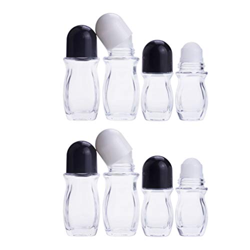 8Pcs Empty Essential Oil Roller Bottles with Stainless Steel Rollers - Refillable Glass Bottles for Aromatherapy, DIY Blends, Travel & On-the-Go Use