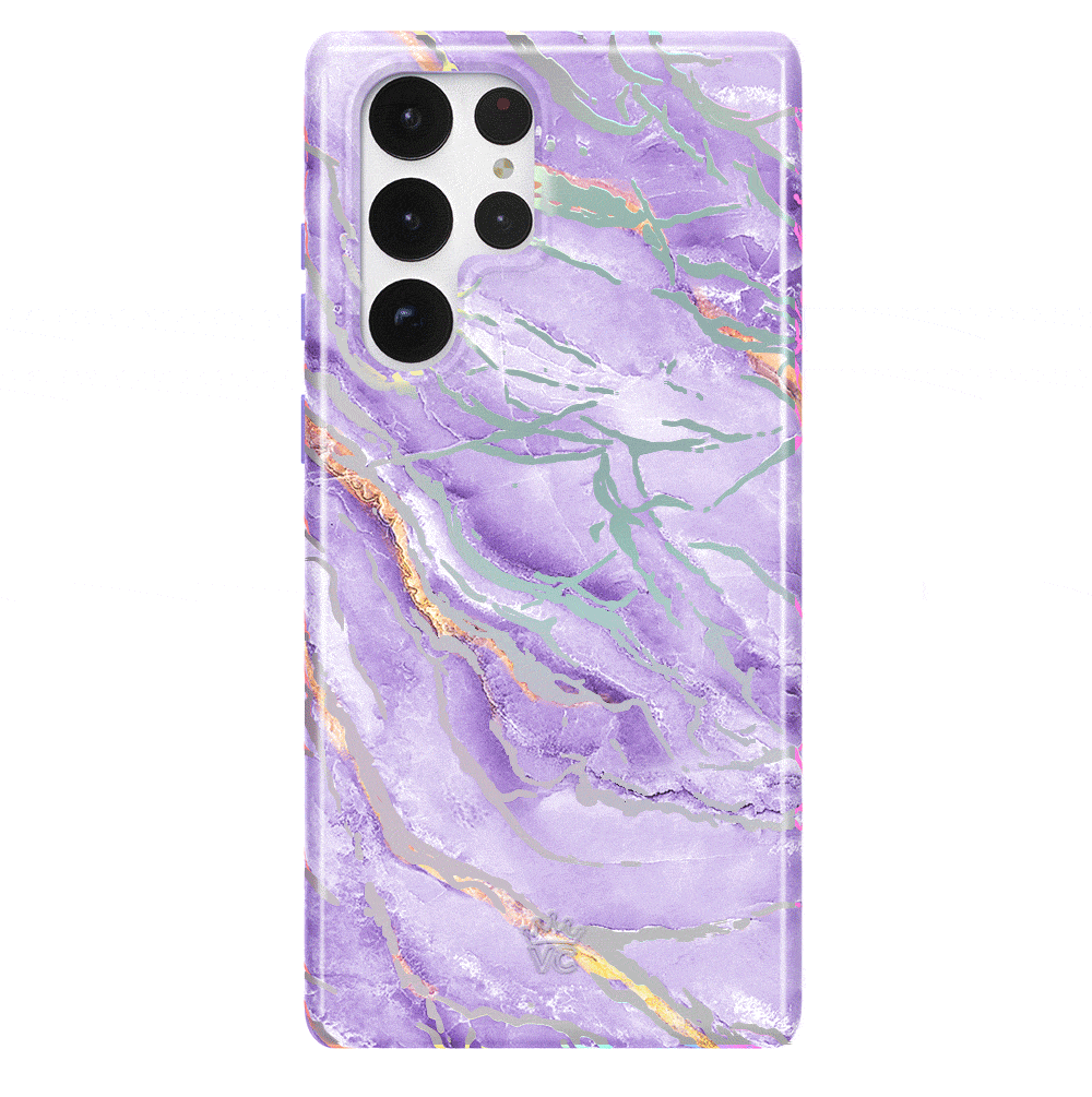 Holographic Moonstone Phone Case for Samsung Galaxy - Trendy Purple Glitter Protective Cover for Everyday Use & Special Occasions