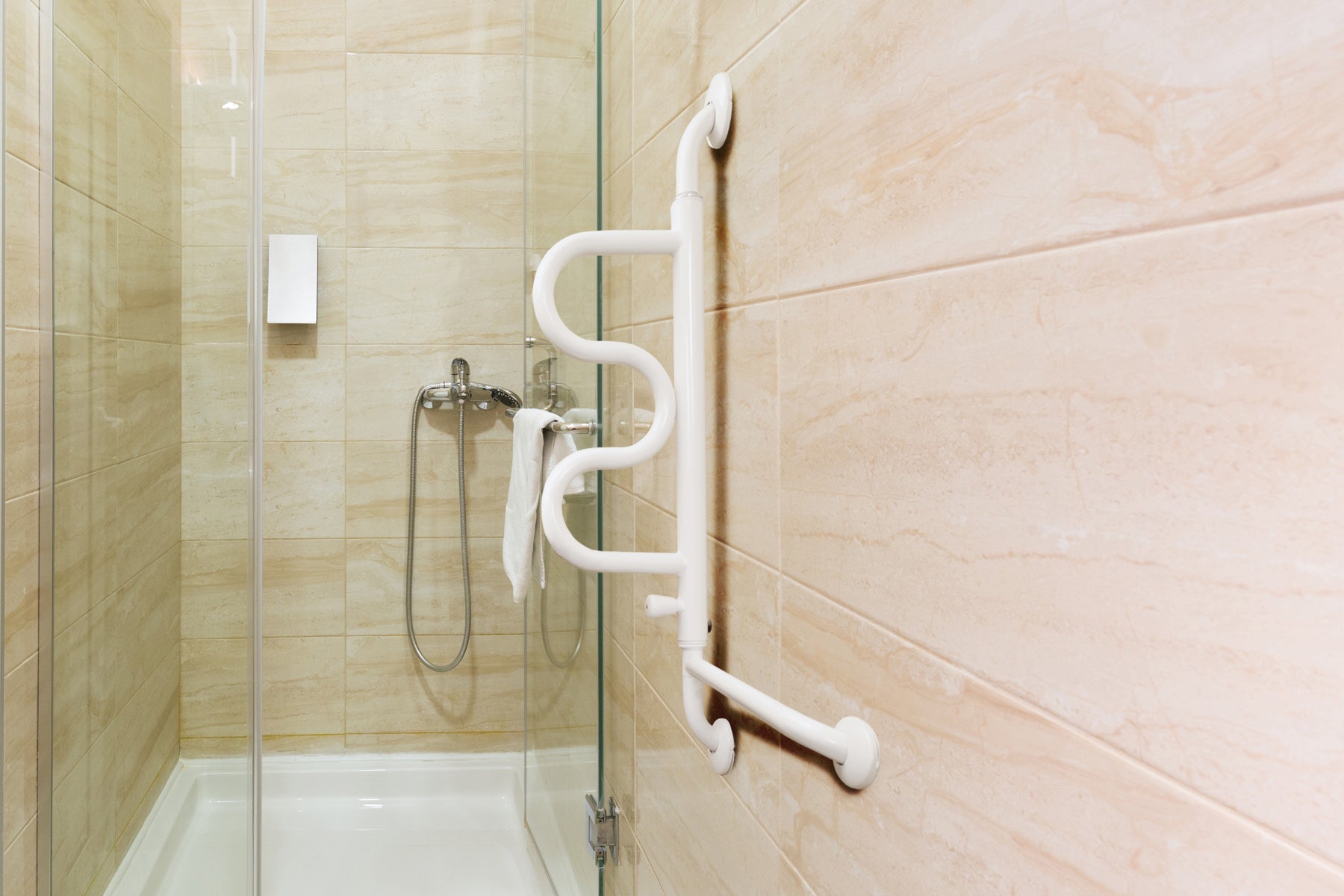 Sturdy The Curve Grab Bar for Bathroom Safety - Non-Slip Shower Handle for Seniors & Disabled - Perfect for Bathroom, Shower, and Toilet Use