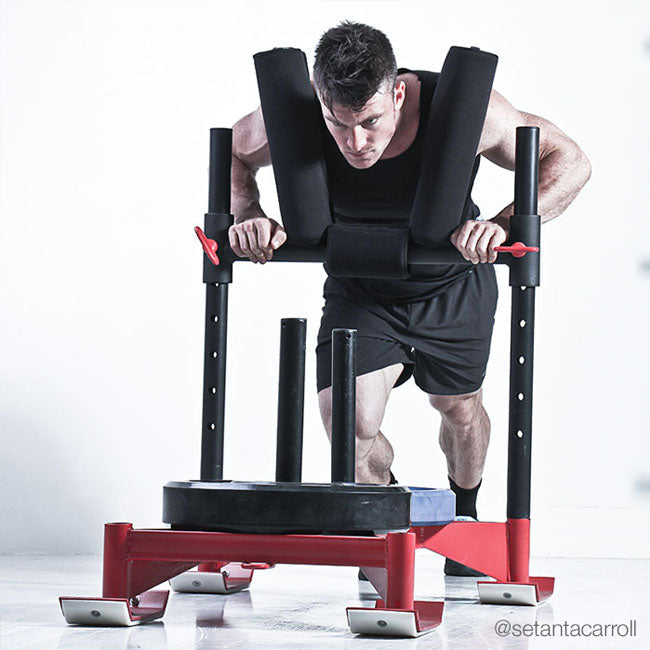 Professional Heavy-Duty Power Sled - Red Training Sled for Football, Strength & Conditioning Workouts | Perfect for Athletes, CrossFit & Gym Training