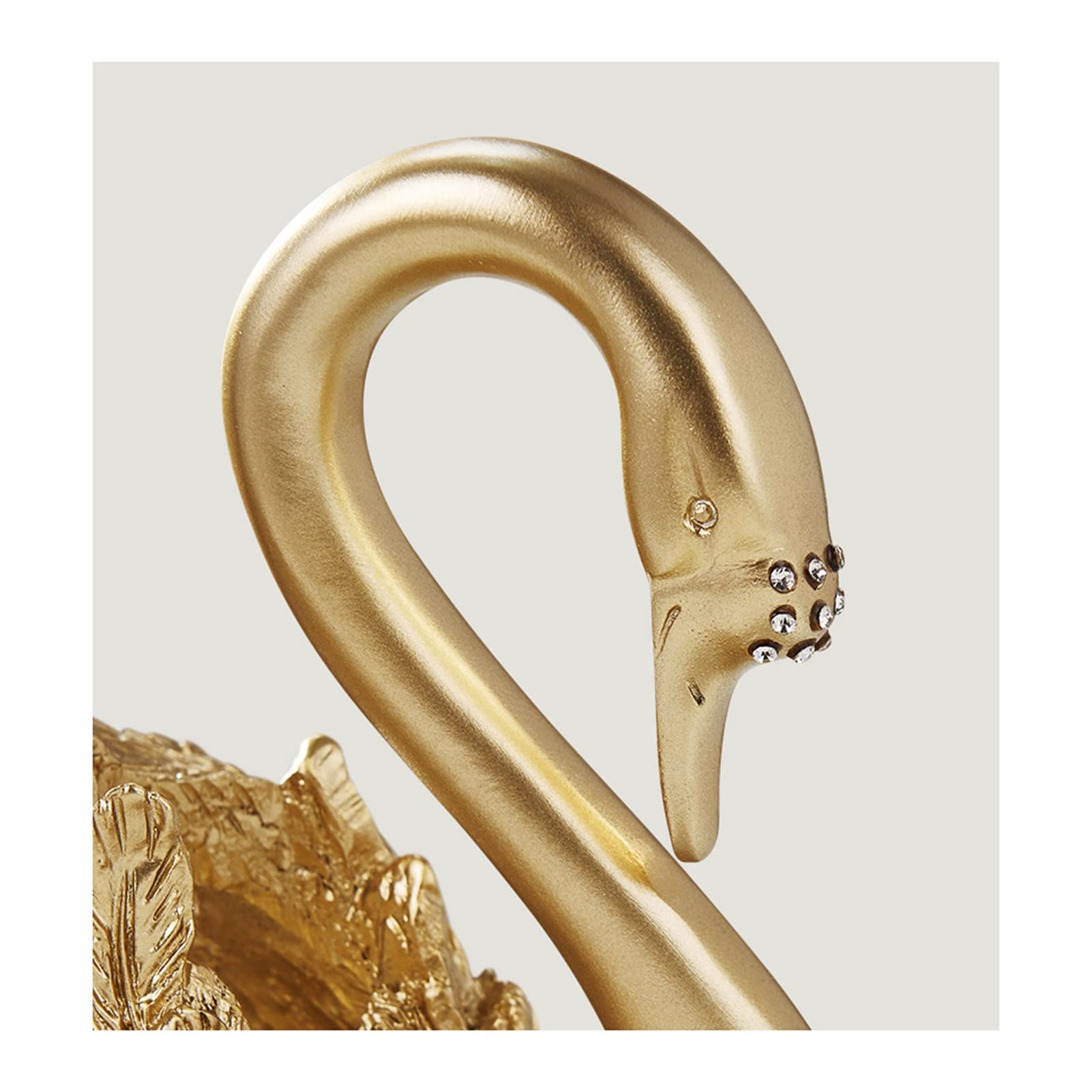 Elegant Golden Swan Resin Decor Set - Perfect for Living Room, Bedroom, Office & Study Decor | Home Decoration Accents for Wedding, Anniversary & Housewarming Gifts
