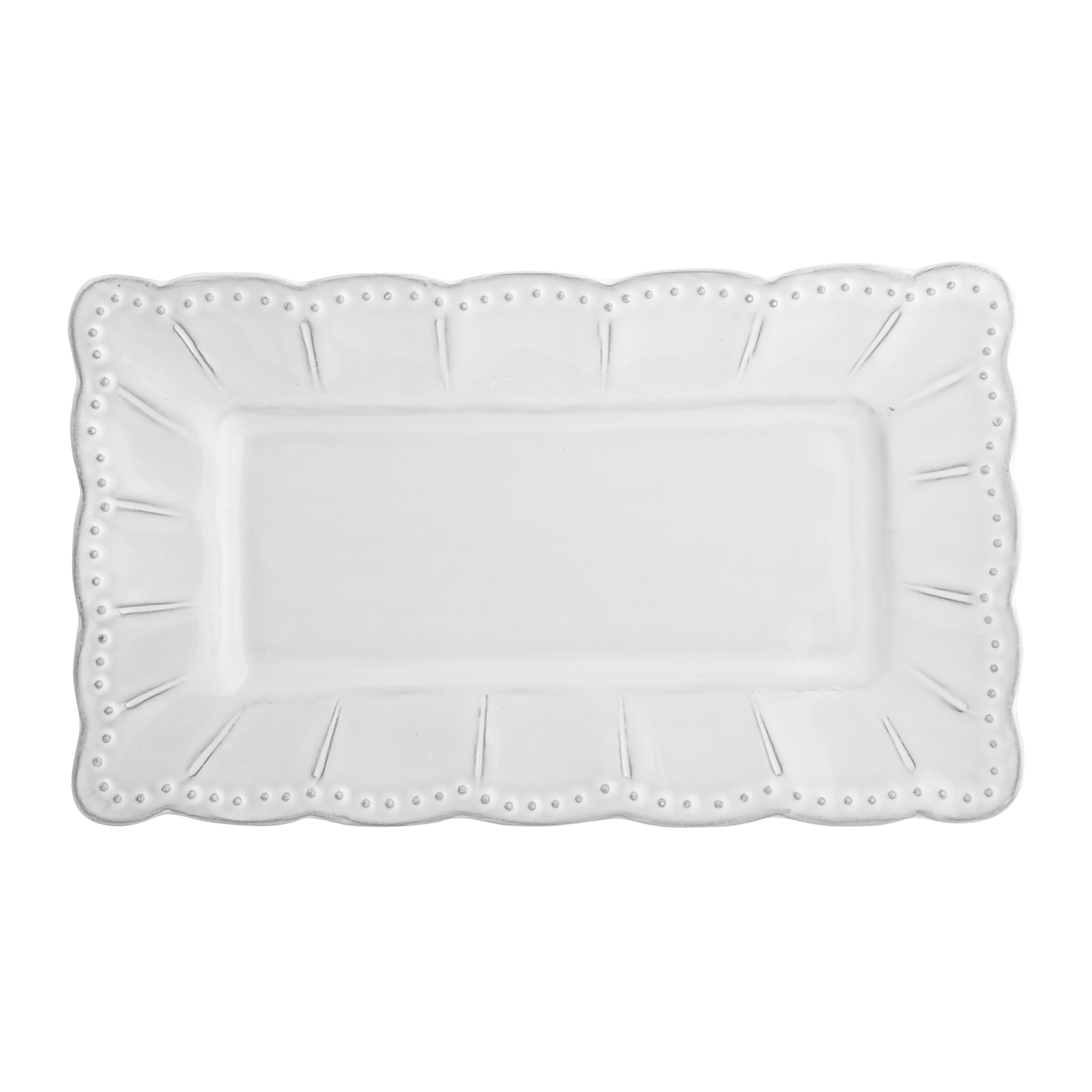 Bella Bianca Small Rectangular Platter - Elegant Serving Tray for Appetizers, Cheese, Desserts | Perfect for Dinner Parties, Weddings & Home Decor