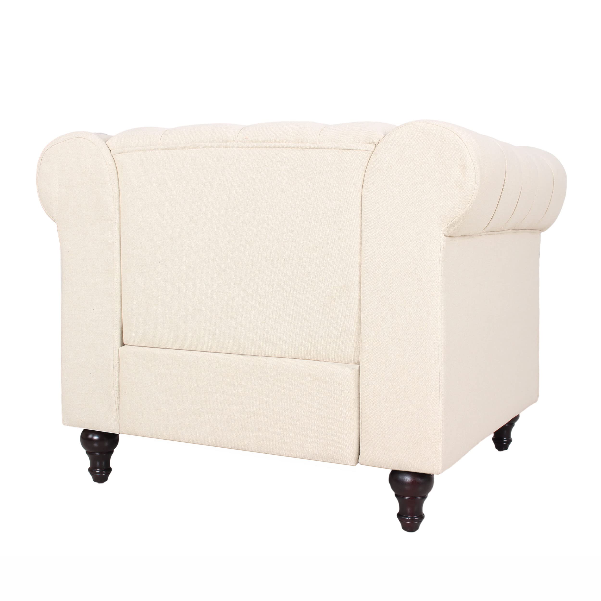 Chesterfield Sofa Set with Nail-Head Trim - Modern Fabric Tufted Couch & Accent Chairs for Living Room & Office | Perfect for Home Theater, Lounge & Reception Areas