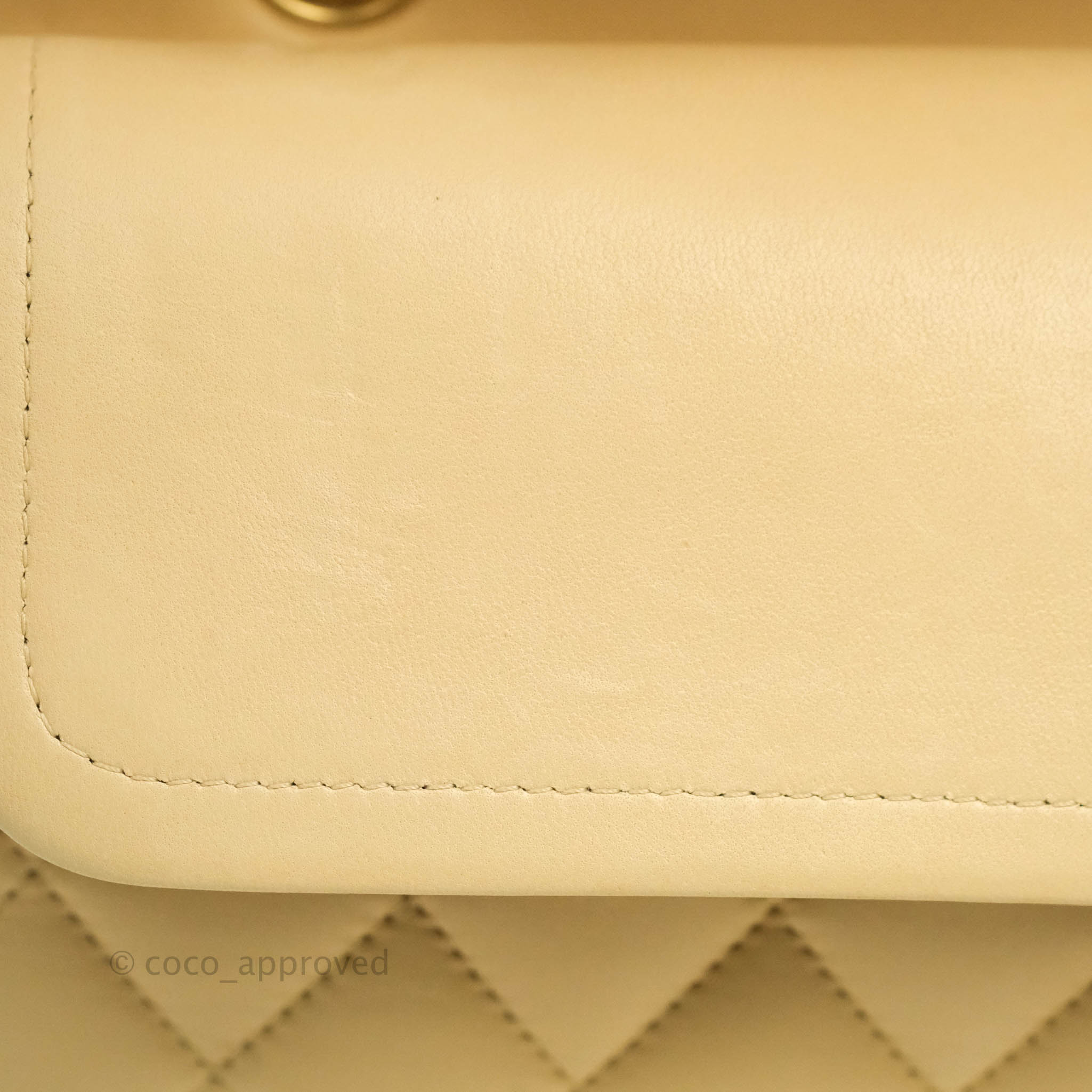 Chanel Classic Medium Double Flap Bag in Beige Lambskin Leather with Gold Hardware - Luxury Designer Handbag for Women, Perfect for Work, Date Night & Special Occasions